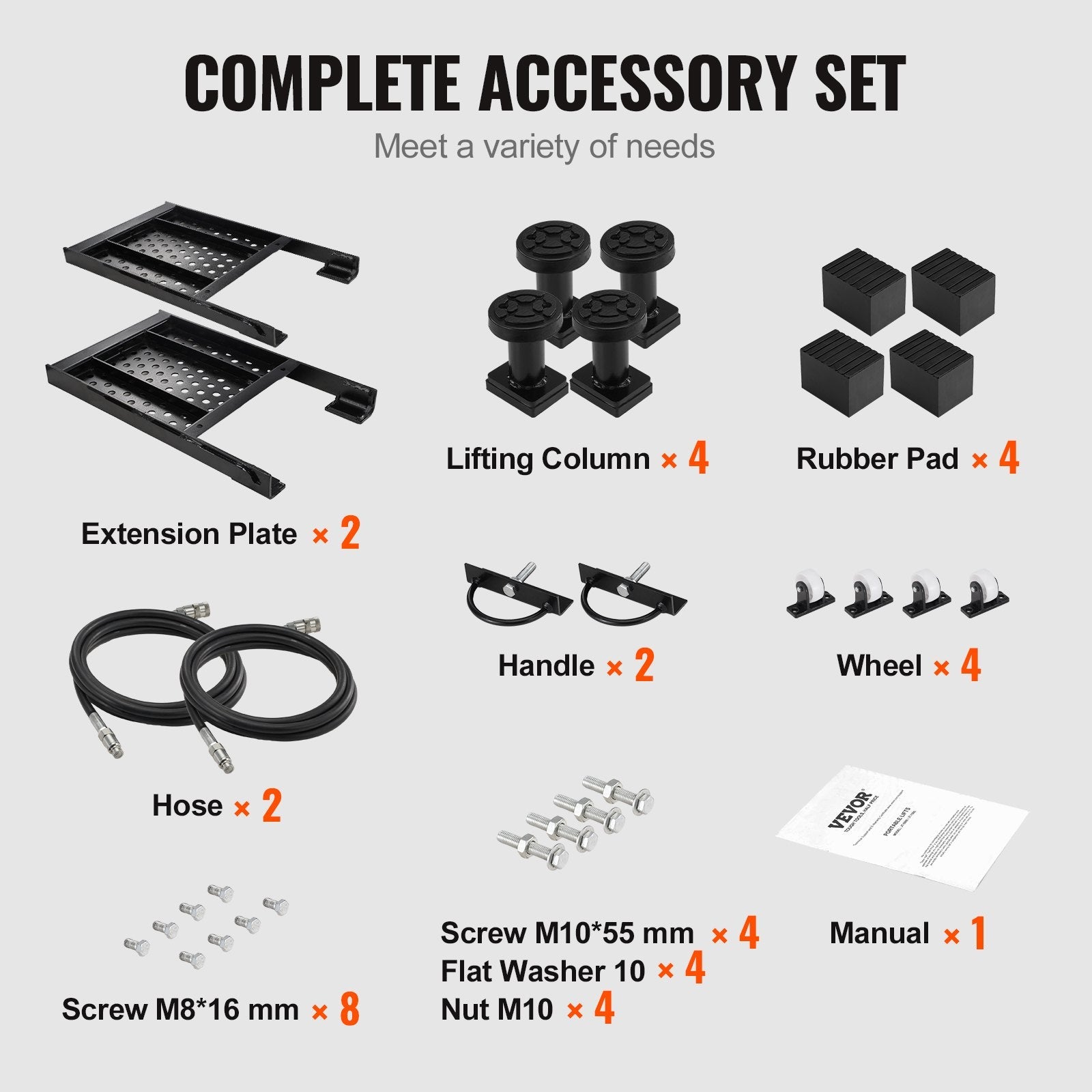 VEVOR Car Lift, 7,000 LBS Capacity Portable Car Lift, with Extended-Length Plates, 26.8" Max. Height, Heavy-duty Carbon Steel Truck Lift with Power Unit, Auto Car Jack Lifts for Home Garage Shop 