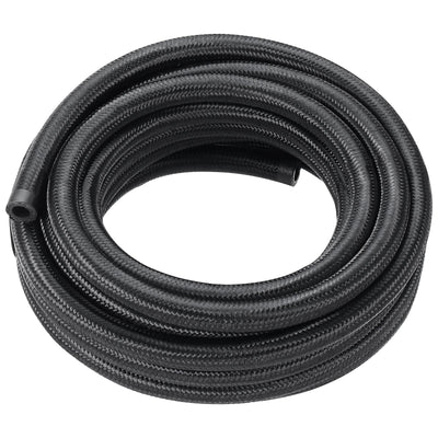 VEVOR 6AN Fuel Line Kit, 20 FT Fuel Hose Kit, 0.34" Nylon Stainless Steel Braided Fuel Line Oil/Gas/Diesel Hose End Fitting Kit, with 12 PCS Swivel Fitting Adapter Kit, Black 