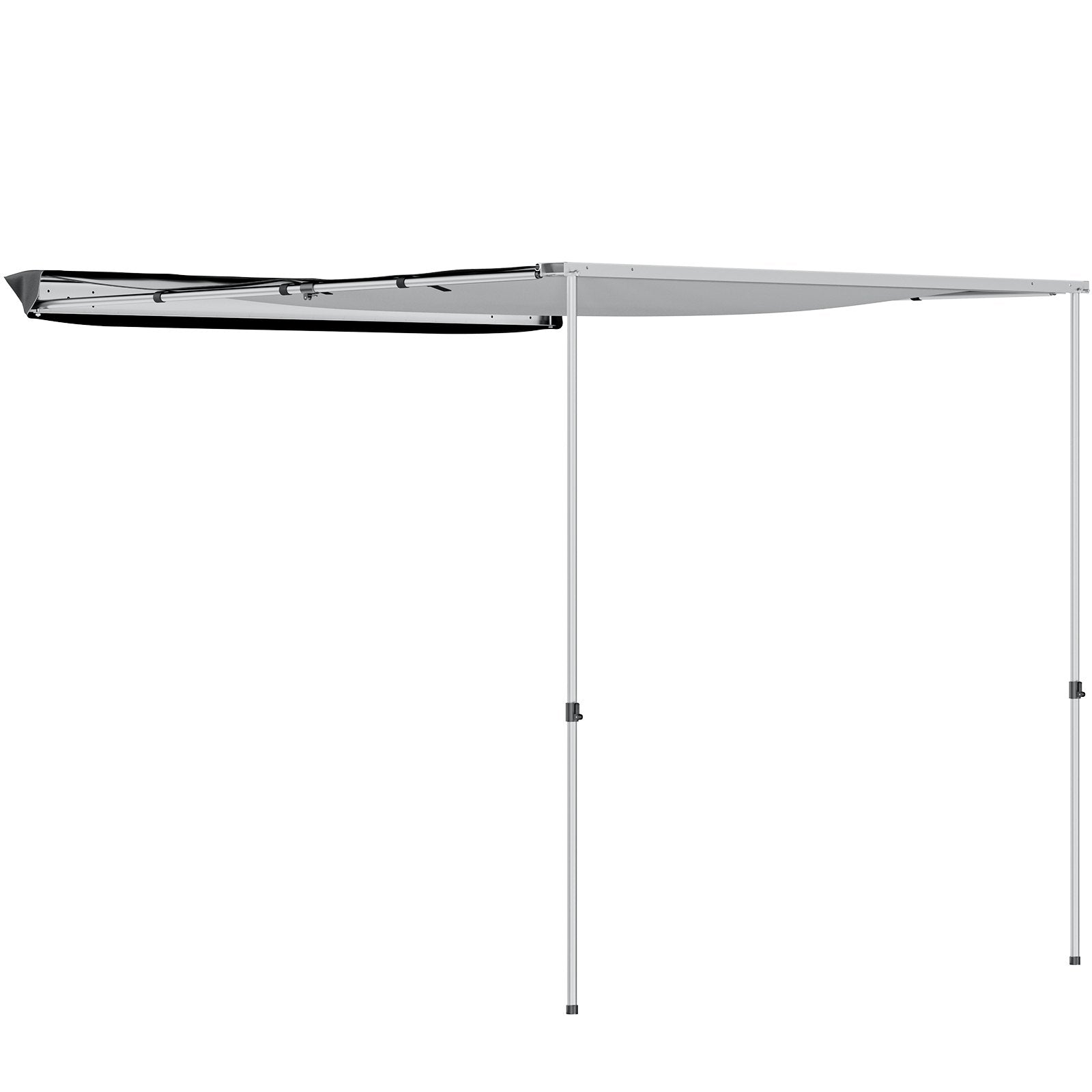 VEVOR Car Awning, 6.5'x6.5' Vehicle Awning, Pull-Out Retractable Awning Rooftop, Waterproof UV50+ Car Side Awning, Telescoping Poles Trailer Tent Shade w/Carry Bag for SUV Outdoor Camping Travel, Grey 