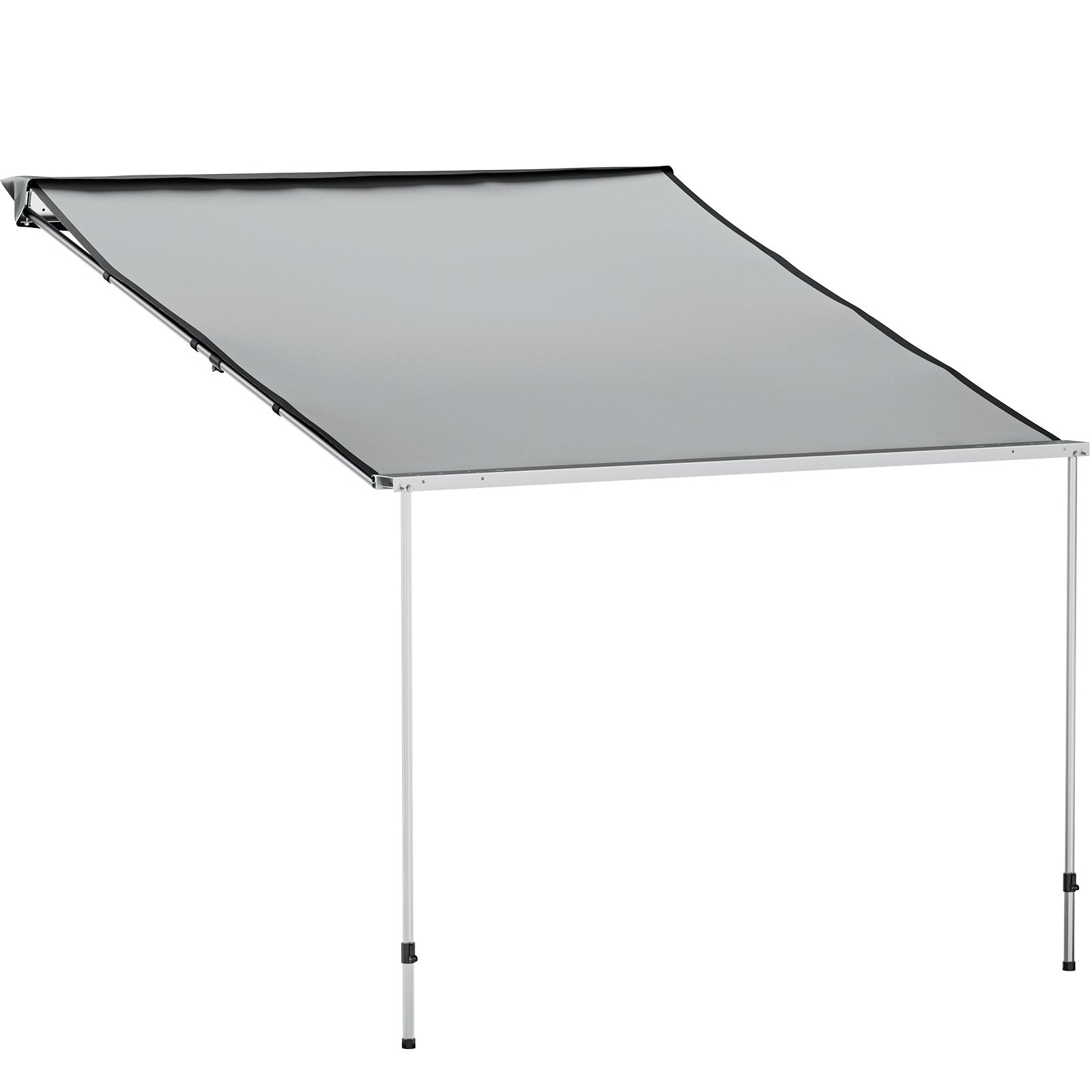 VEVOR Car Awning, 6.5'x6.5' Vehicle Awning, Pull-Out Retractable Awning Rooftop, Waterproof UV50+ Car Side Awning, Telescoping Poles Trailer Tent Shade w/Carry Bag for SUV Outdoor Camping Travel, Grey 