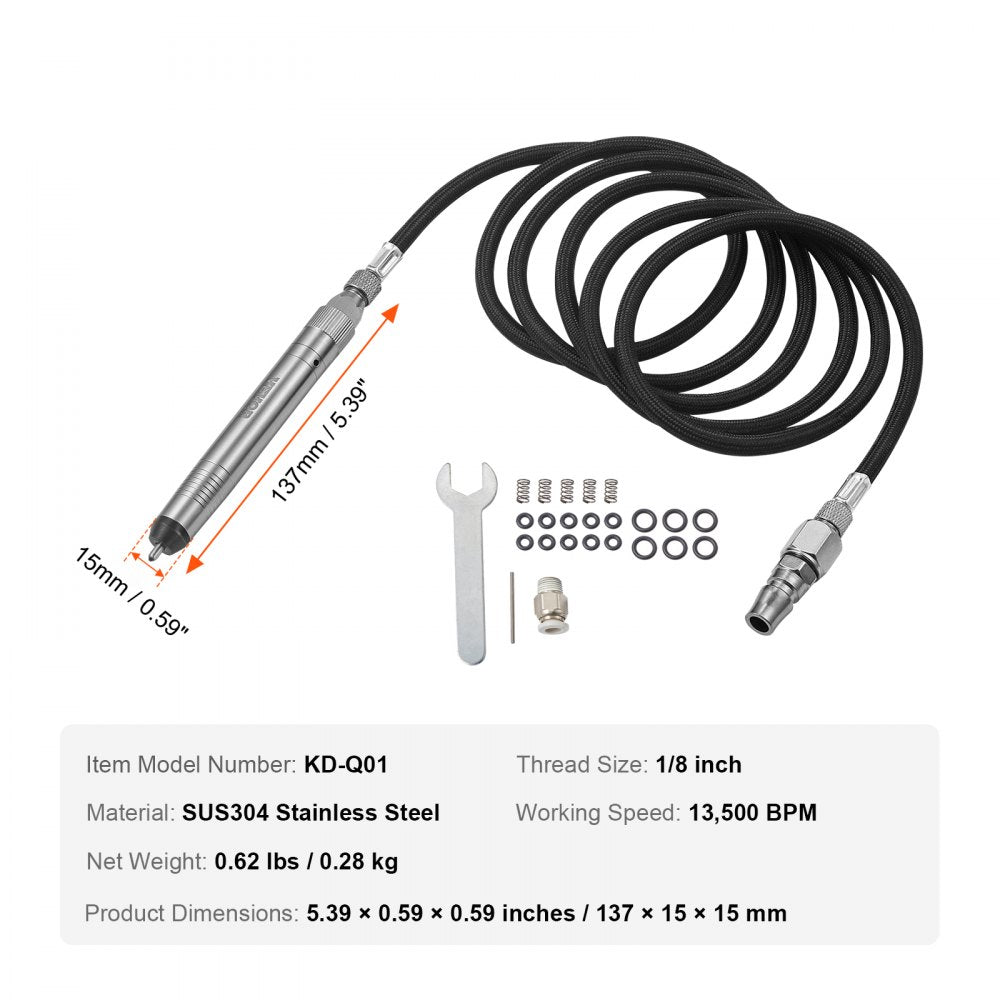 VEVOR Pneumatic Engraving Pen Air Scribe 1/4" Micro Grinder Pencil Carving Tool 