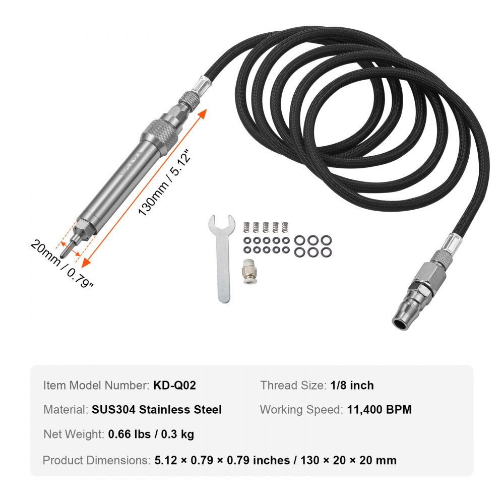 VEVOR Pneumatic Engraving Pen Air Scribe 1/8" Micro Grinder Pencil Carving Tool 