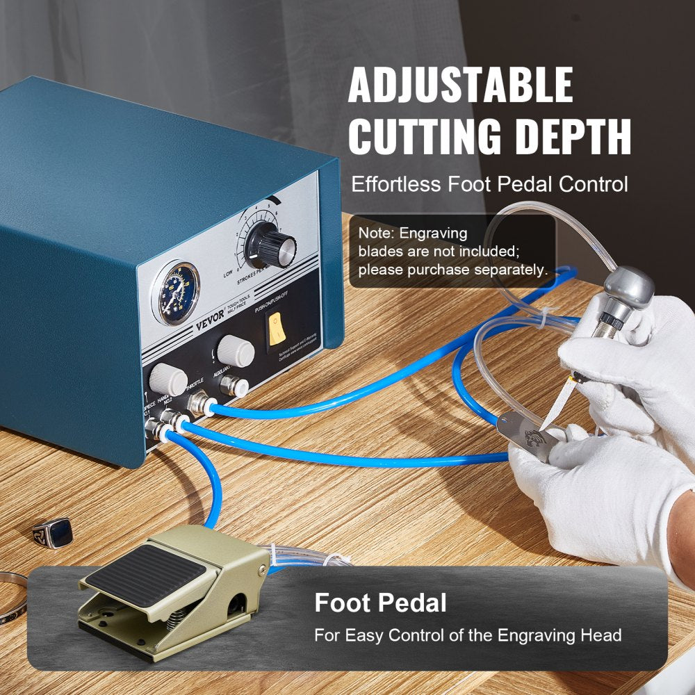 VEVOR Pneumatic Engraver 1200-6000 RPM Dual Ended Pneumatic Engraving Machine 