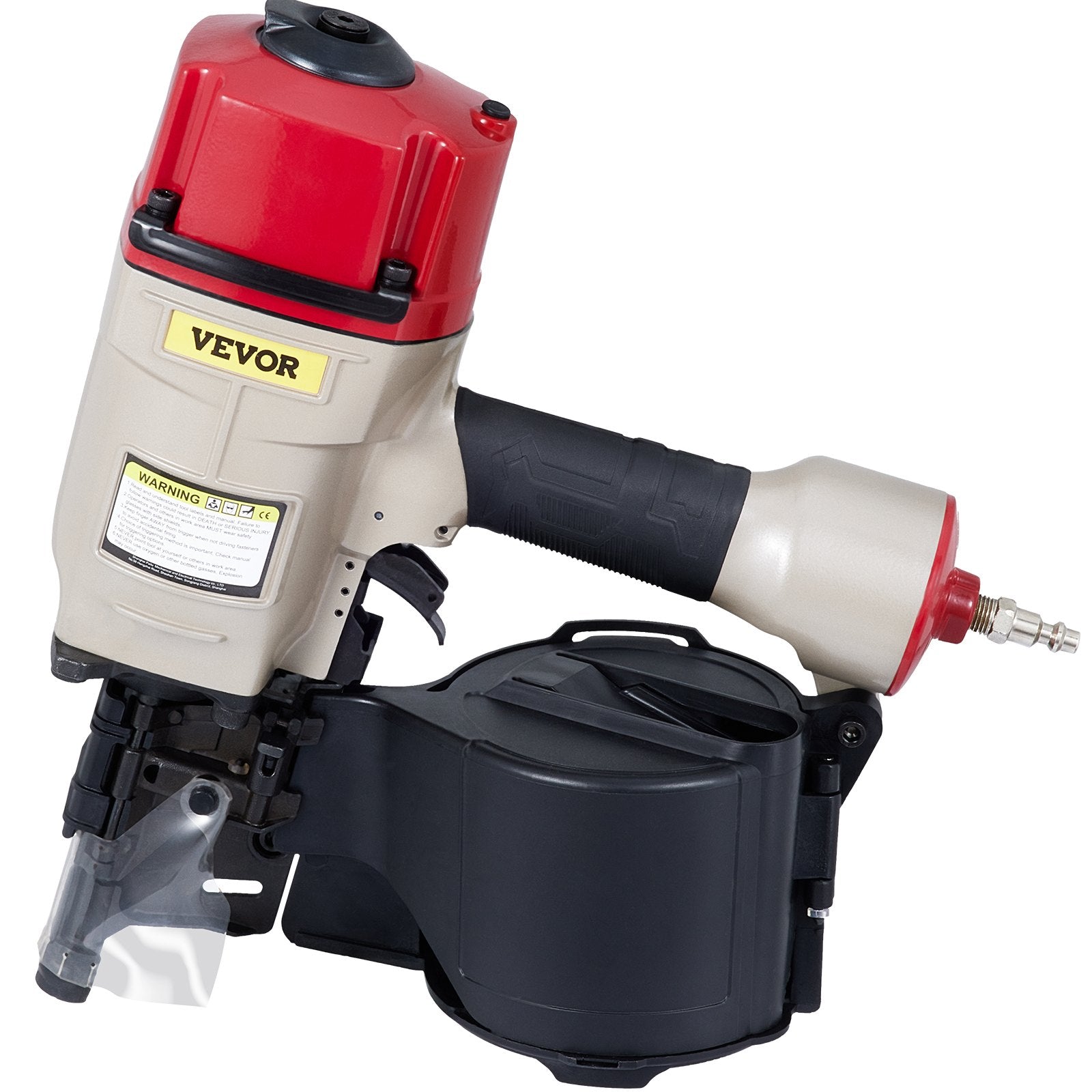 VEVOR Roofing Nail Gun CN80, Professional Coil Nailer from 2-Inch up to 3-1/4-Inch, Siding Nailer with Adjustable PC Magazine Coil Siding Nailer 15 Degree for Driving Roofing Nails Fast and Hard 
