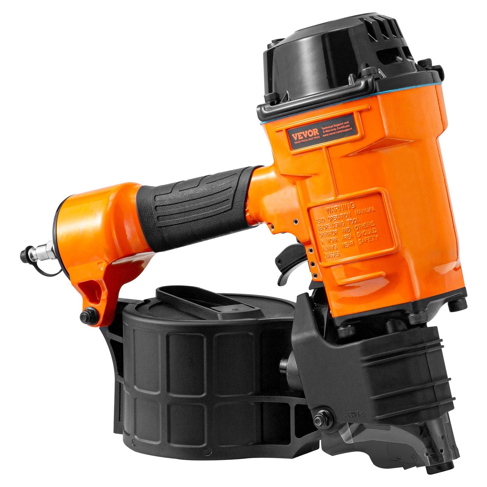 VEVOR MCN70 Coil Siding Nailer 1-3/4 to 2-3/4 inch 15 Degree Pneumatic Nail Gun 