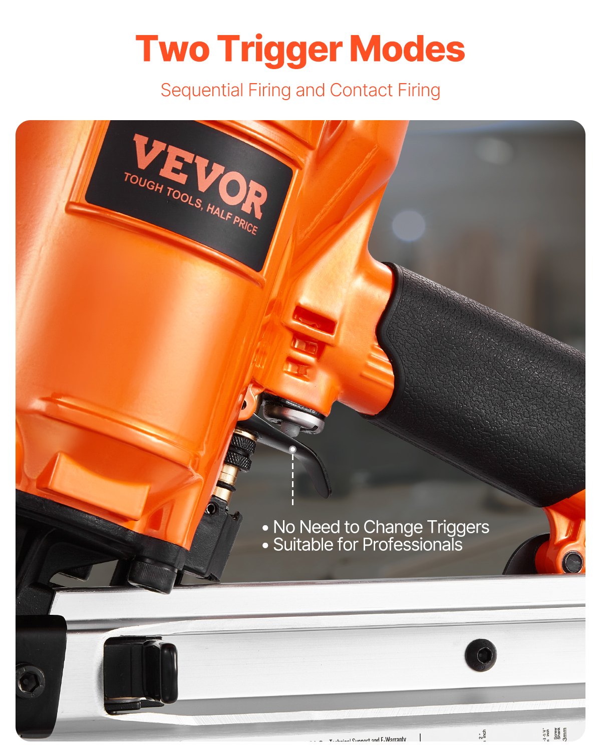 VEVOR Framing Nailer 2" to 3-1/2" 21° Full Round Head Pneumatic Framing Nailer 