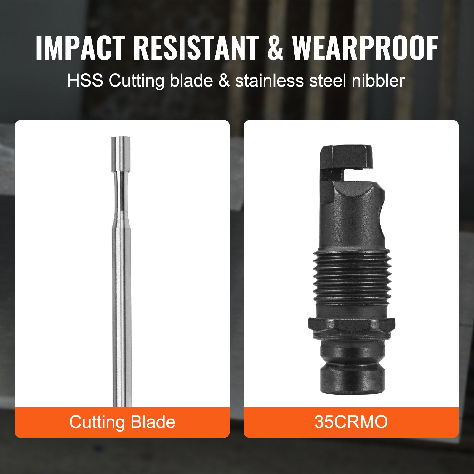 VEVOR Double Head Sheet Metal Nibbler Cutter, 360 Degree Metal Nibbler Drill Attachment with Extra Punch and Die, Cutting Hole Accessory and Step Drill Bit, for Straight Curve and Circle Cutting 