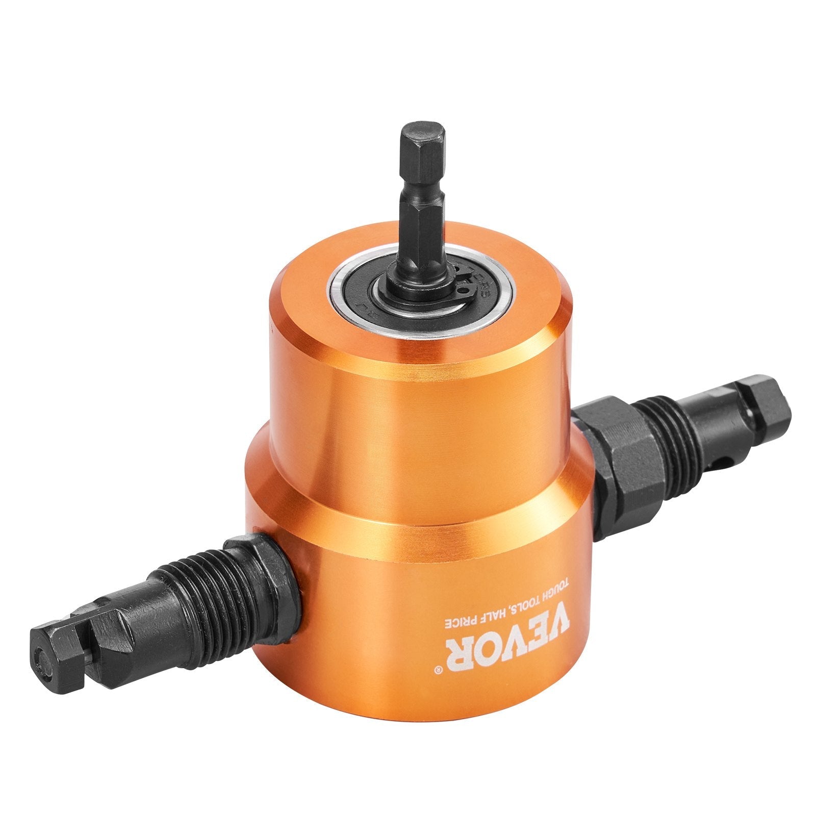 VEVOR Double Head Sheet Metal Nibbler Cutter, 360 Degree Metal Nibbler Drill Attachment with Extra Punch and Die, Cutting Hole Accessory and Step Drill Bit, for Straight Curve and Circle Cutting 
