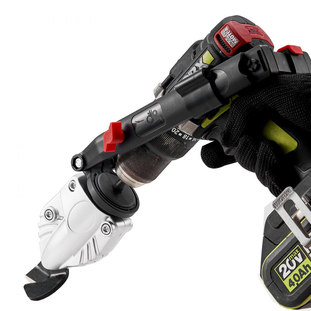 VEVOR Metal Cutter Drill Attachment, Metal Shears Attachment with 360 Degree Pivoting Head, for Cutting Max. 21 GA Stainless Steel, 18 GA Galvanized Steel, and 14 GA Aluminum Metal Sheets 