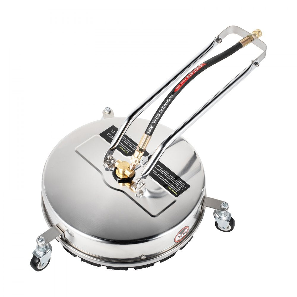 VEVOR Surface Cleaner, 4000 psi Pressure Surface Cleaner, 16" Pressure Washer Surface Cleaner 1/4" QC Pressure Washing Surface Cleaner Stainless Steel Pressure Cleaner for Decks with Twin Rotary Arm 