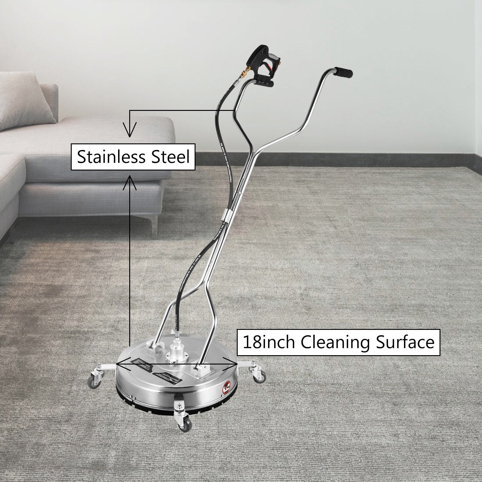 Surface Cleaner Pressure Washer Flat Surface Cleaner 18" 4000psi Rotating 3/8 QC 
