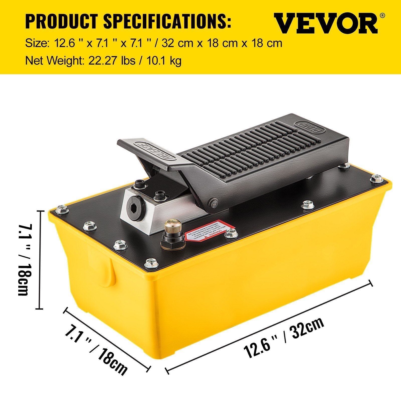 VEVOR Air Hydraulic Pump, 10,000 PSI Hydraulic Foot Pump, 1/2 Gal Reservoir Foot Operated Air/Hydraulic Pump, with Hose and Spray Gun for Heavy Machinery Rigging, Auto Repair, Auto Body Frame Machines 