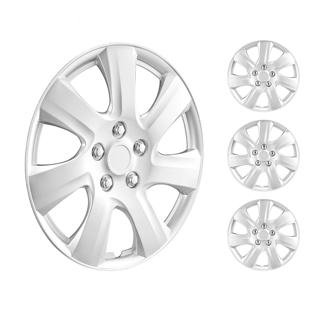 VEVOR 16" Wheel Rim Cover Hubcaps Set of 4 Sturdy Hubcap for All Weather Use 