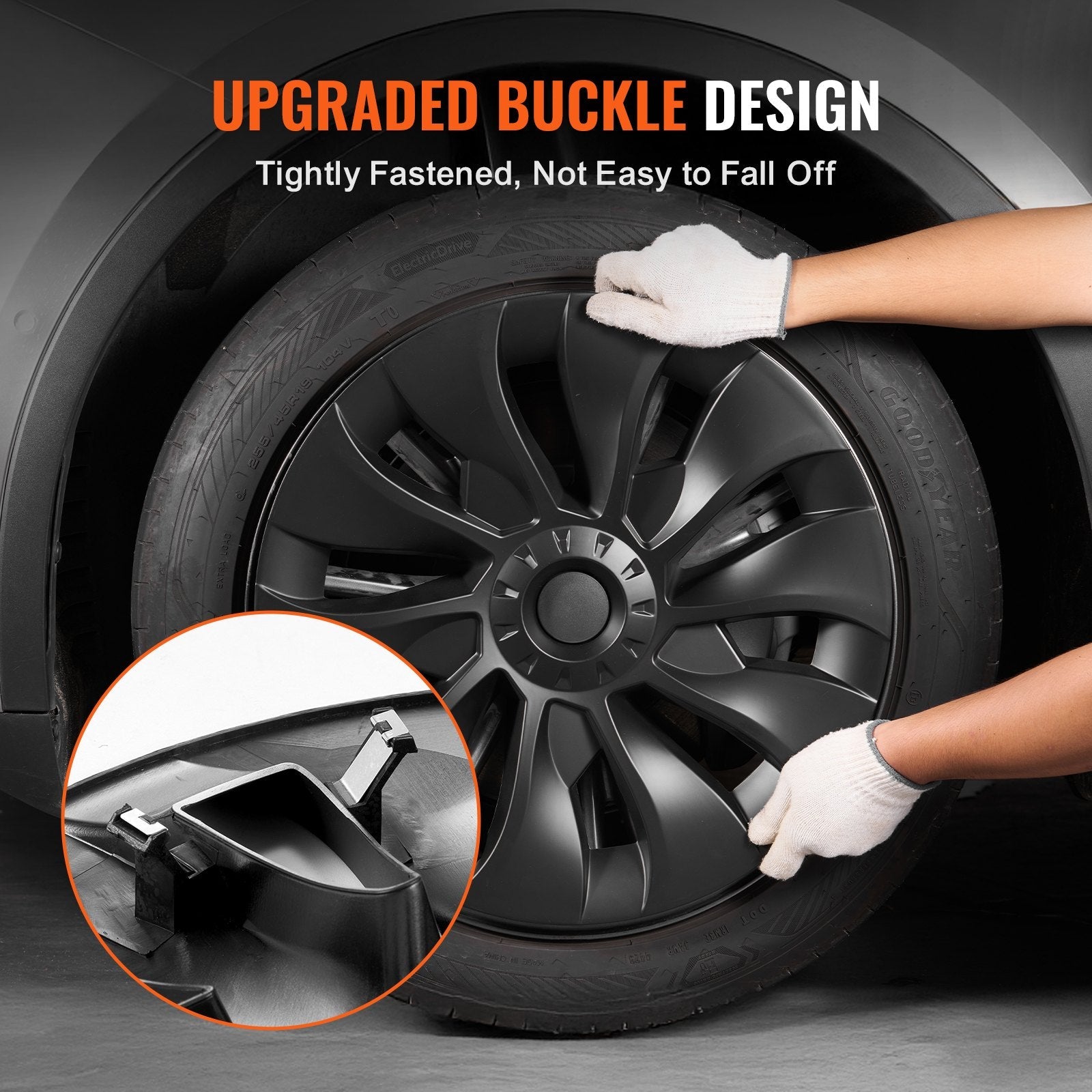 VEVOR 18" Wheel Rim Cover for 2017-2023 Model 3 Hubcap with Valve Nozzle Hole 