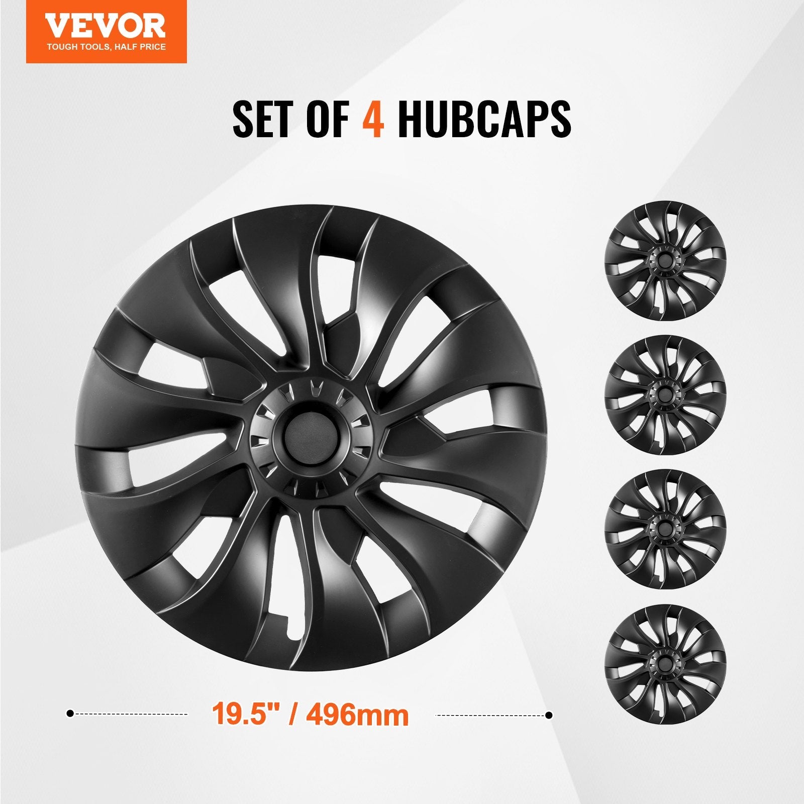 VEVOR 18" Wheel Rim Cover for 2017-2023 Model 3 Hubcap with Valve Nozzle Hole 
