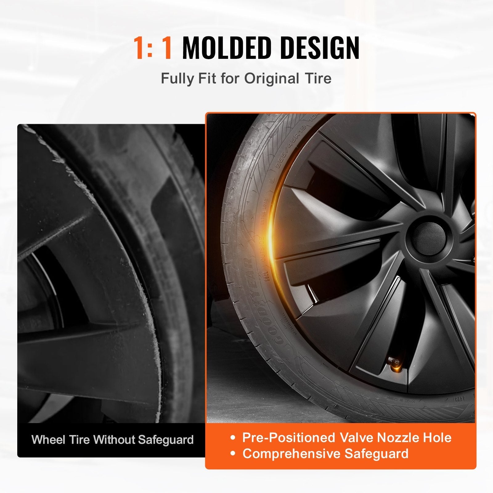 VEVOR 19" Wheel Rim Cover for 2020-2023 Model Y Hubcap with Valve Nozzle Hole 