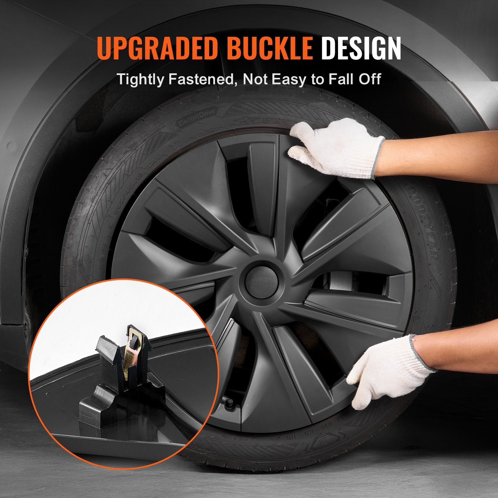 VEVOR 19" Wheel Rim Cover for 2020-2023 Model Y Hubcap with Valve Nozzle Hole 