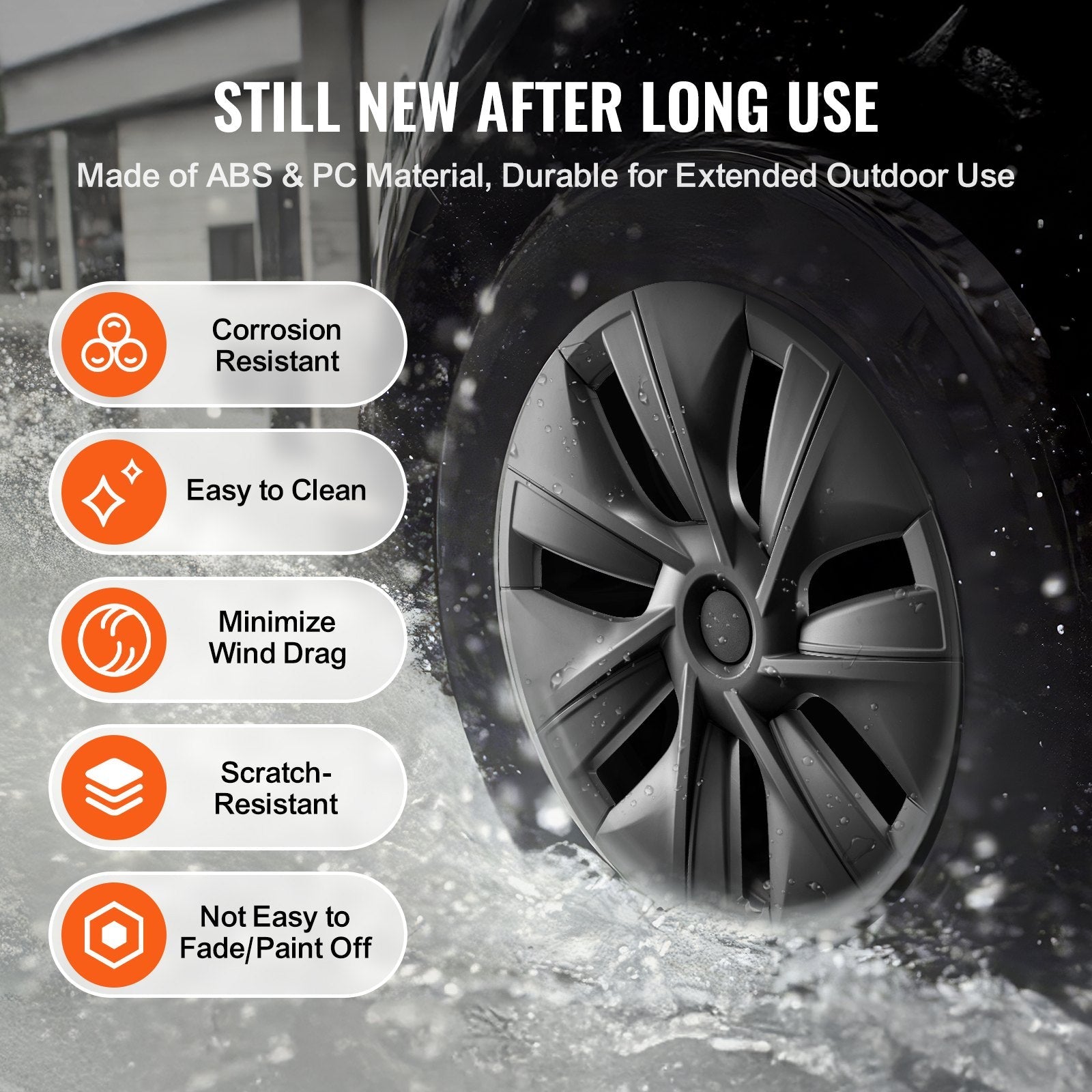 VEVOR 19" Wheel Rim Cover for 2020-2023 Model Y Hubcap with Valve Nozzle Hole 