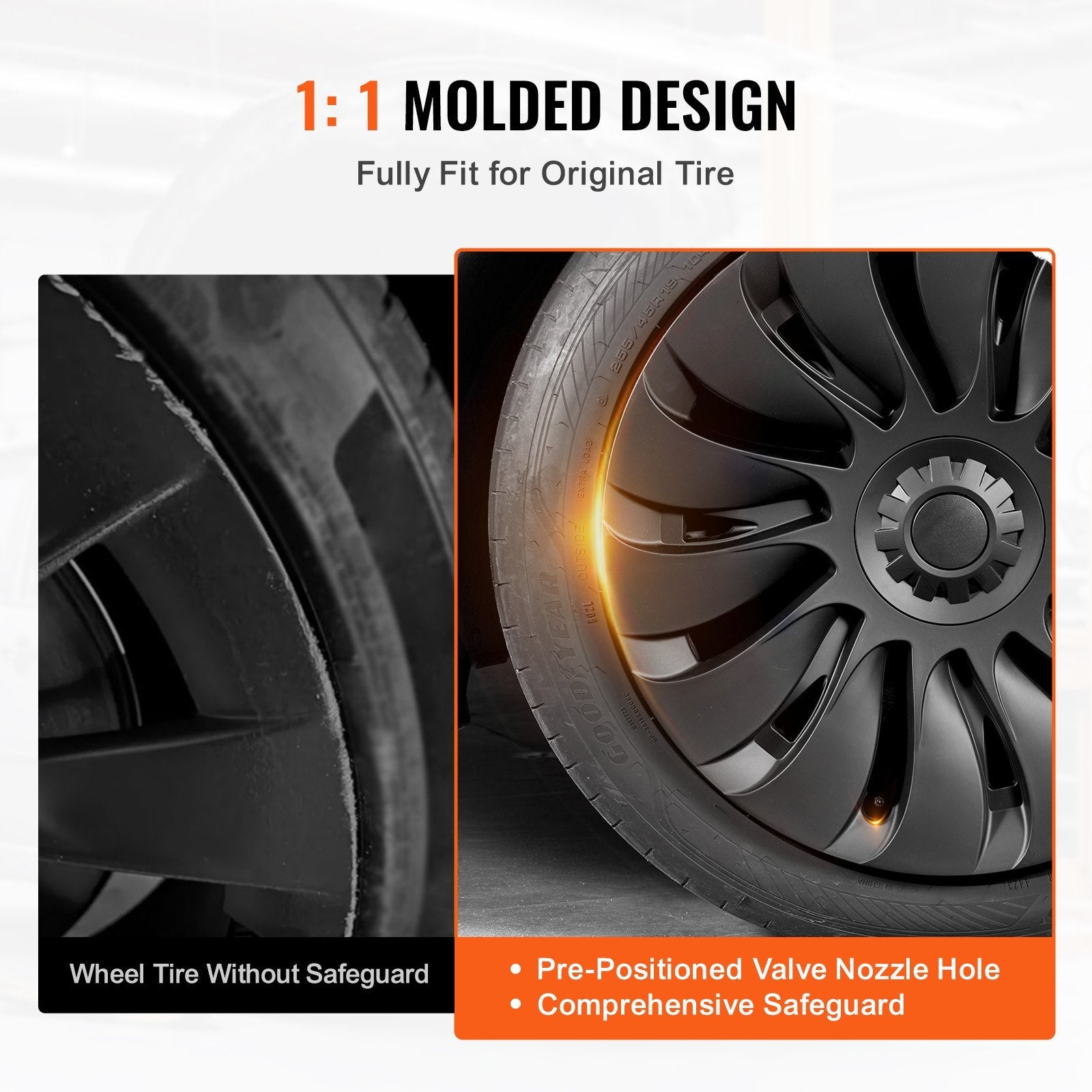 VEVOR 19" Wheel Rim Cover for 2021-2023 Model Y Hubcap with Valve Nozzle Hole 