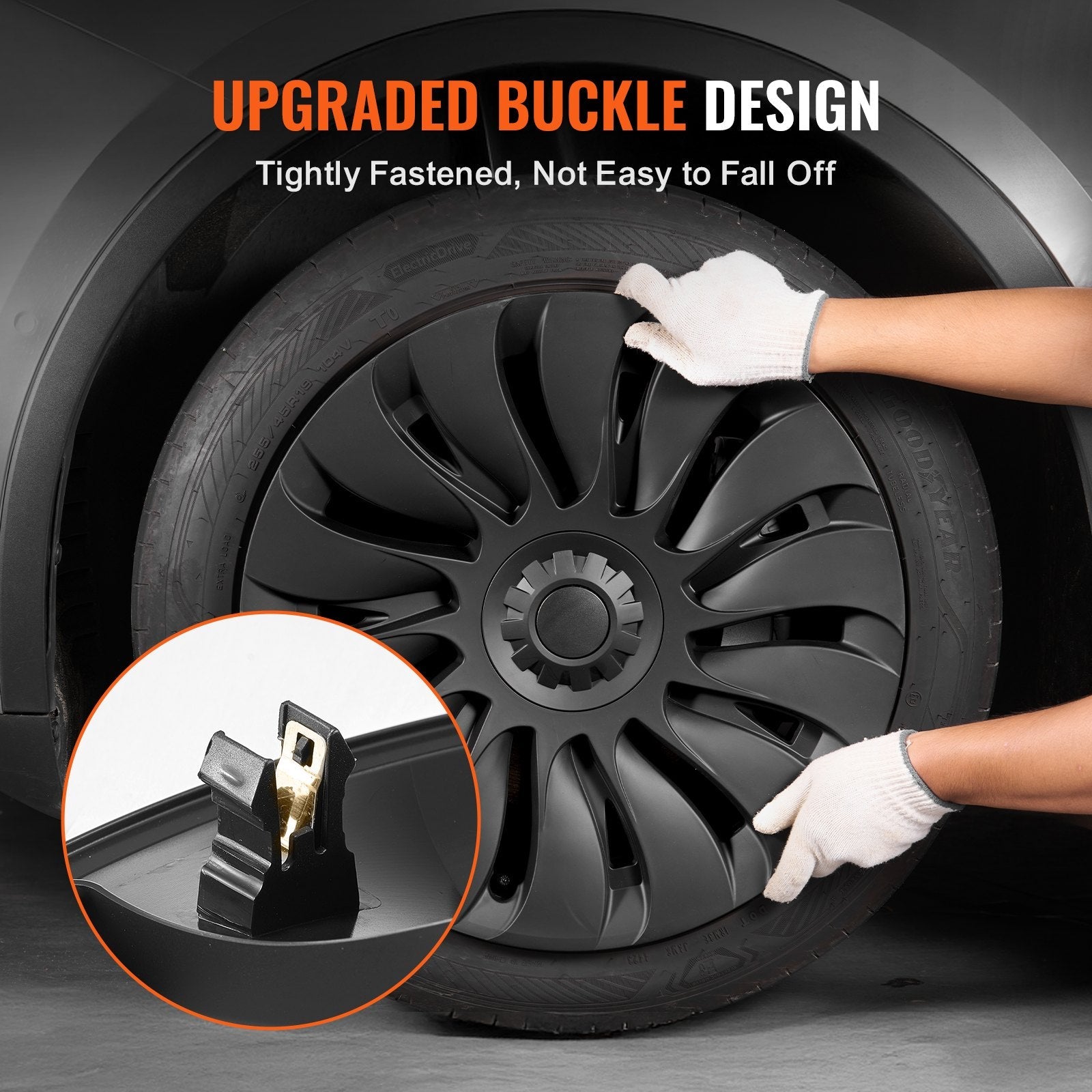VEVOR 19" Wheel Rim Cover for 2021-2023 Model Y Hubcap with Valve Nozzle Hole 