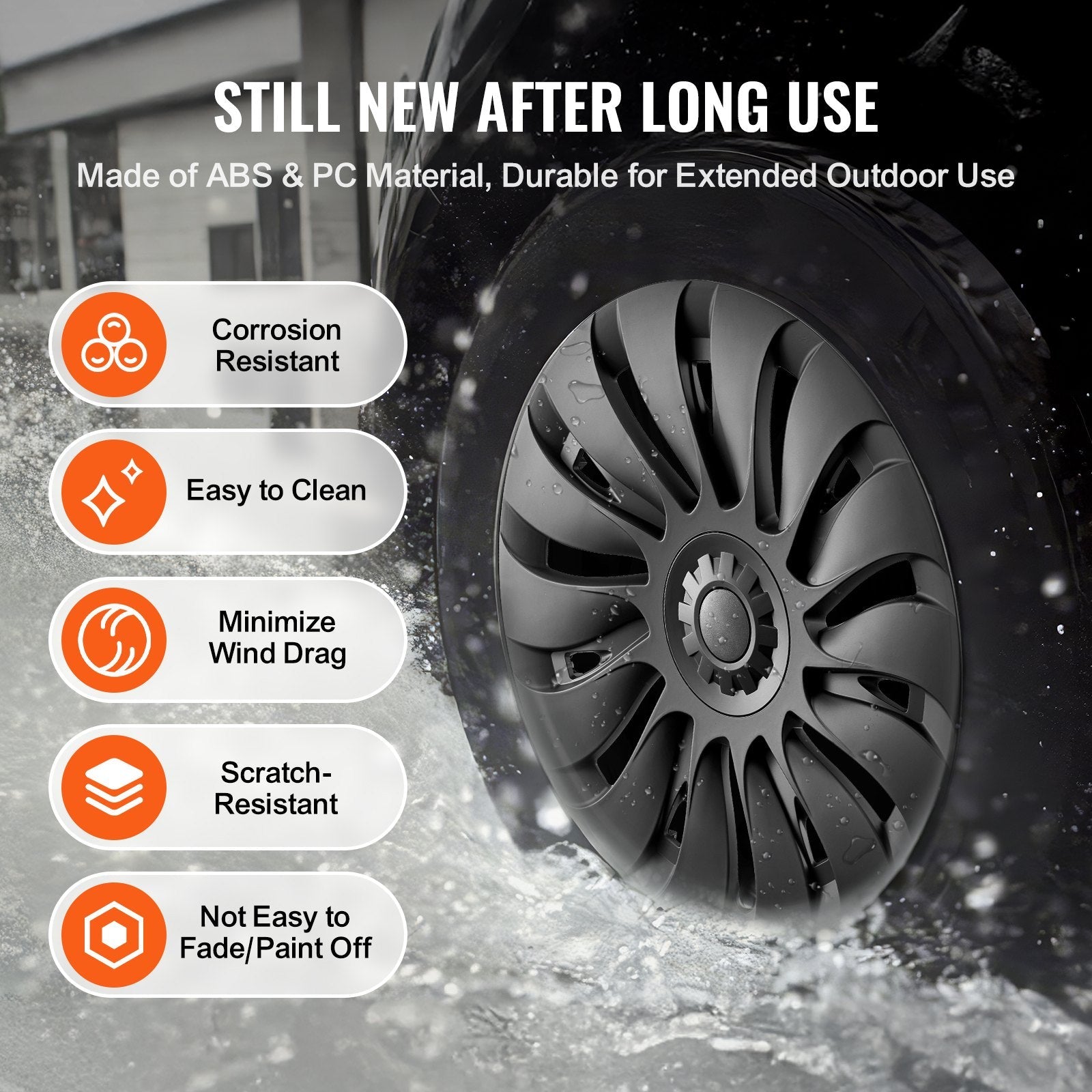 VEVOR 19" Wheel Rim Cover for 2021-2023 Model Y Hubcap with Valve Nozzle Hole 