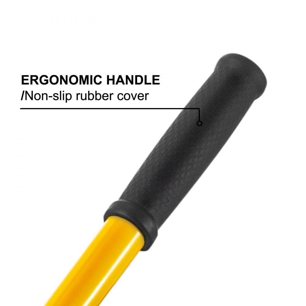 Deck Wrecker Pry Bar 4-Tine, Deck Wrecking Bar with 56-Inch Long Handle, Demolition Bar, 2-Inch Spacing between Tines, Deck Pry Bar with Nail Puller, Deck Wrecker Tool Heavy-Duty Steel, Yellow 
