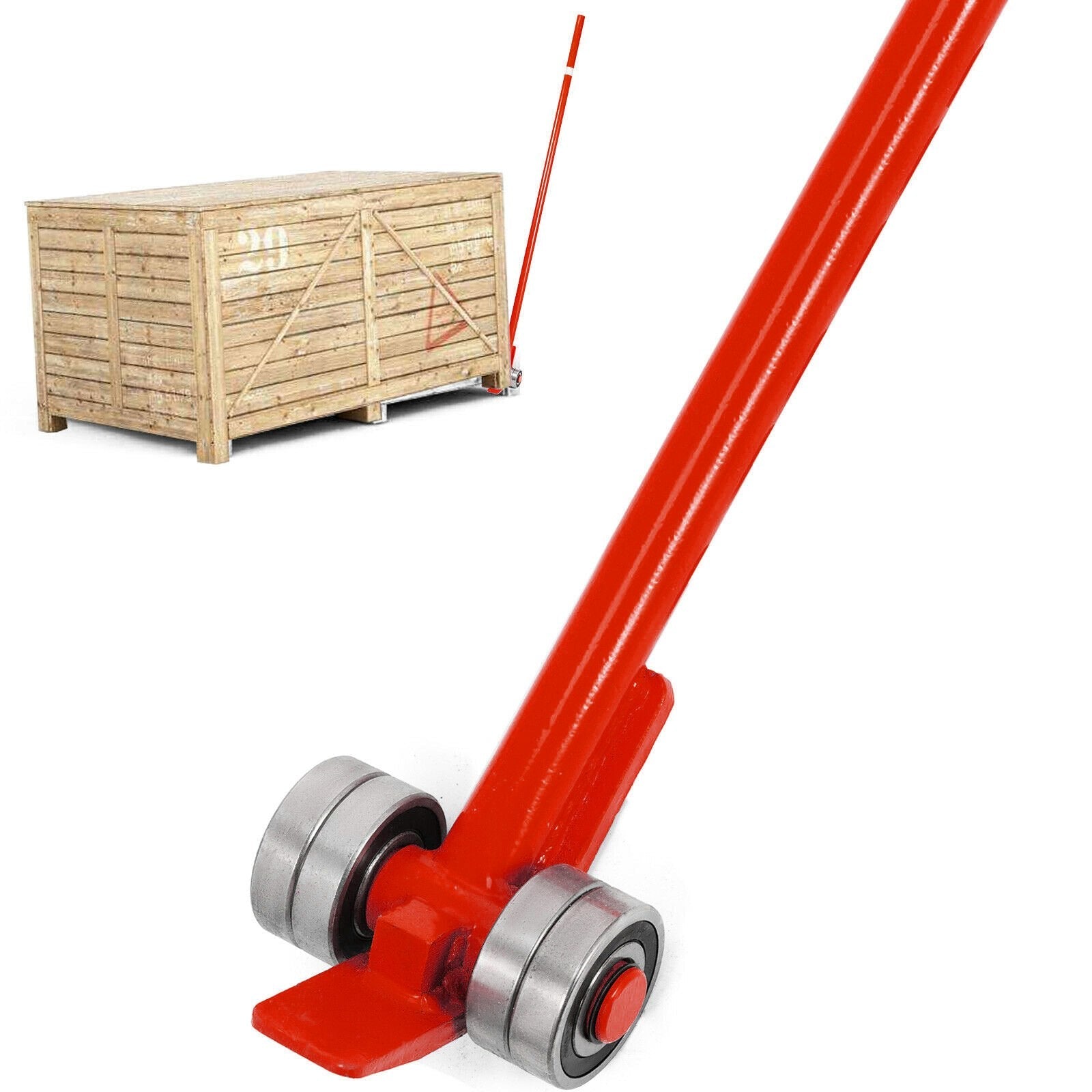 3t Pry Lever Bar 6600lbs Capacity Steel Pry Lever Bar W/wheels 5' Length Handle 