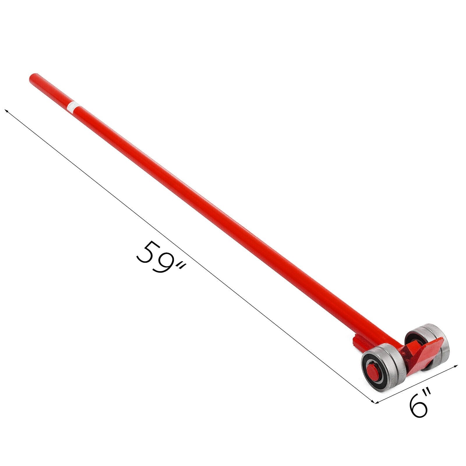 3t Pry Lever Bar 6600lbs Capacity Steel Pry Lever Bar W/wheels 5' Length Handle 