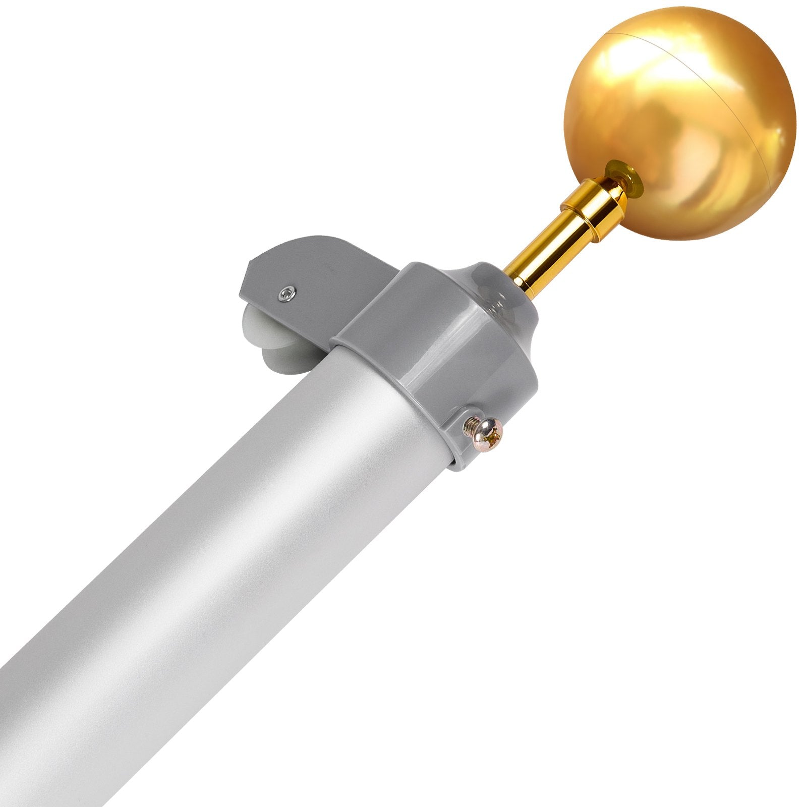 VEVOR 25FT Detachable Flagpole Kit Heavy Duty Aluminum Flag Pole Silver 