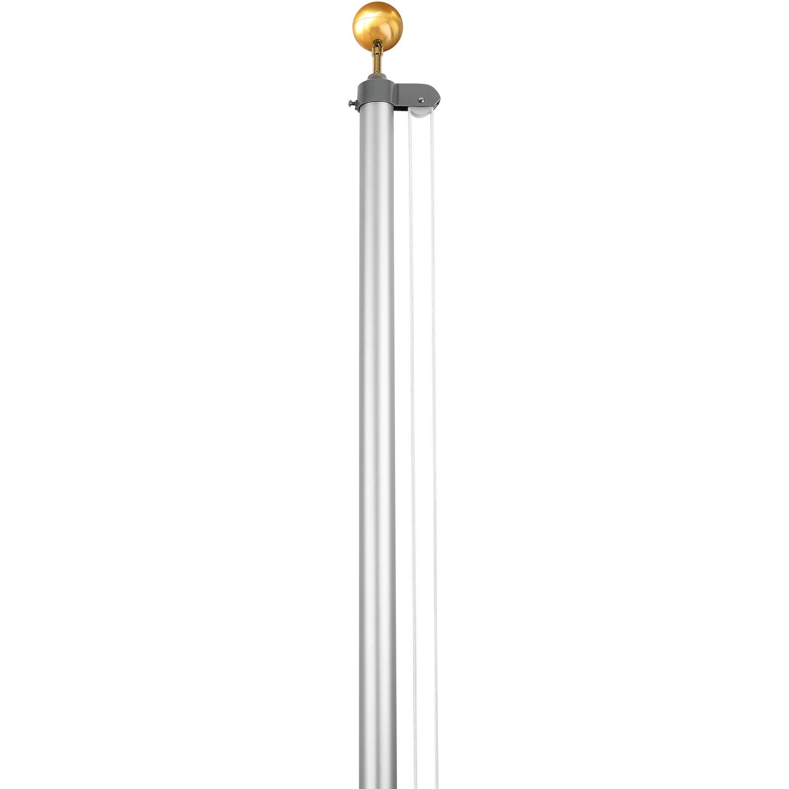 VEVOR 25FT Detachable Flagpole Kit Heavy Duty Aluminum Flag Pole Silver 