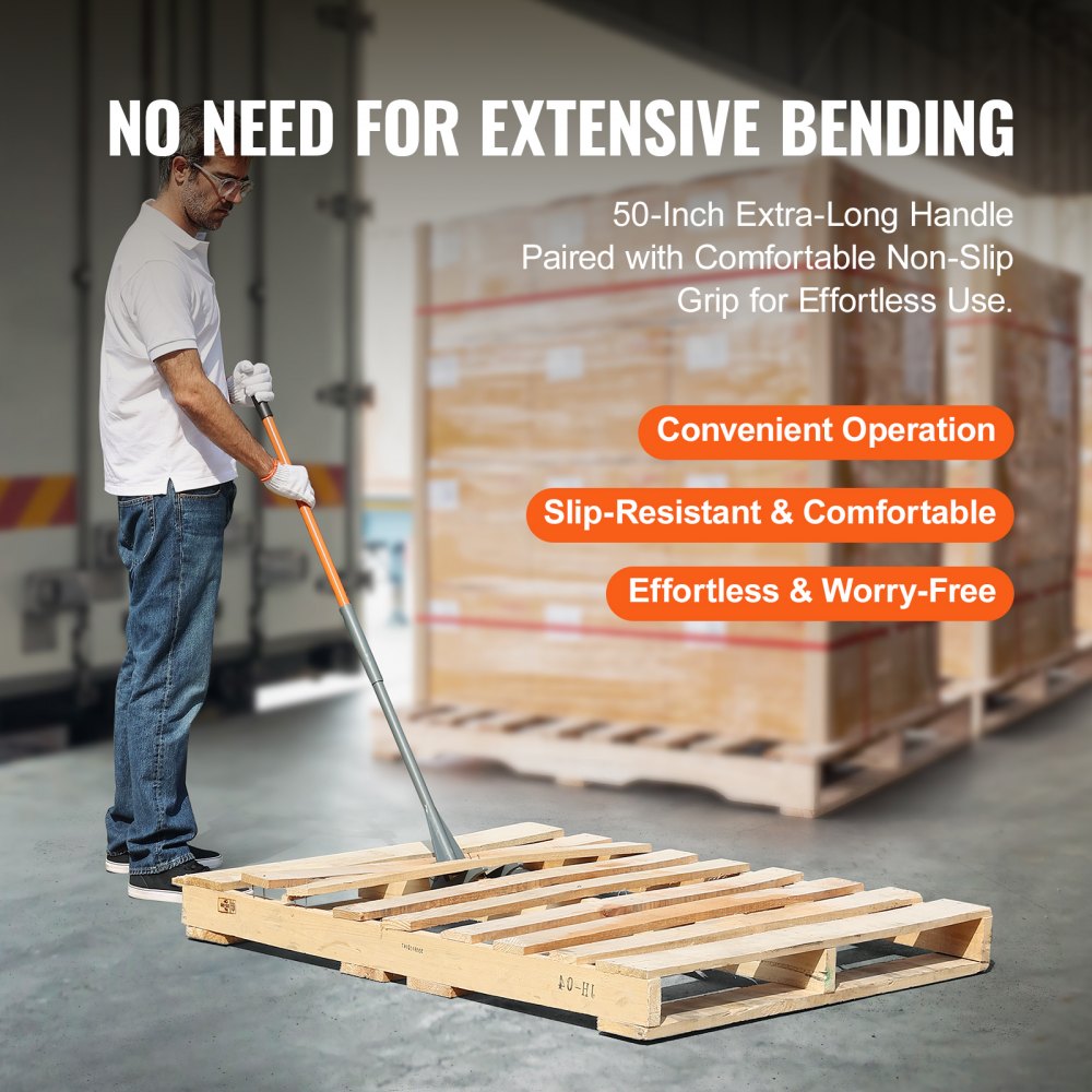 VEVOR Pallet Buster, 50-Inch Handle, 2000 lbs Weight Capacity, Q235 Carbon Steel, Heavy Duty Deck Wrecker Demolition Wood Pallet Tool Breaker Pry Bar Puller for Efficient and Effortless Board Removal 