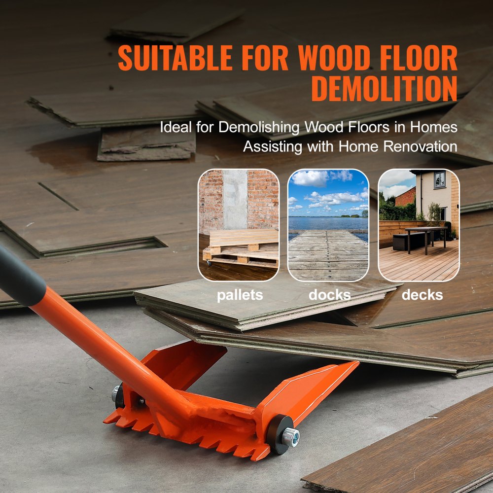 VEVOR Pallet Buster, 60-Inch Handle, 2000 lbs Weight Capacity, Q235 Carbon Steel, Heavy Duty Deck Wrecker Demolition Wood Pallet Tool Breaker Pry Bar Puller for Efficient and Effortless Board Removal 