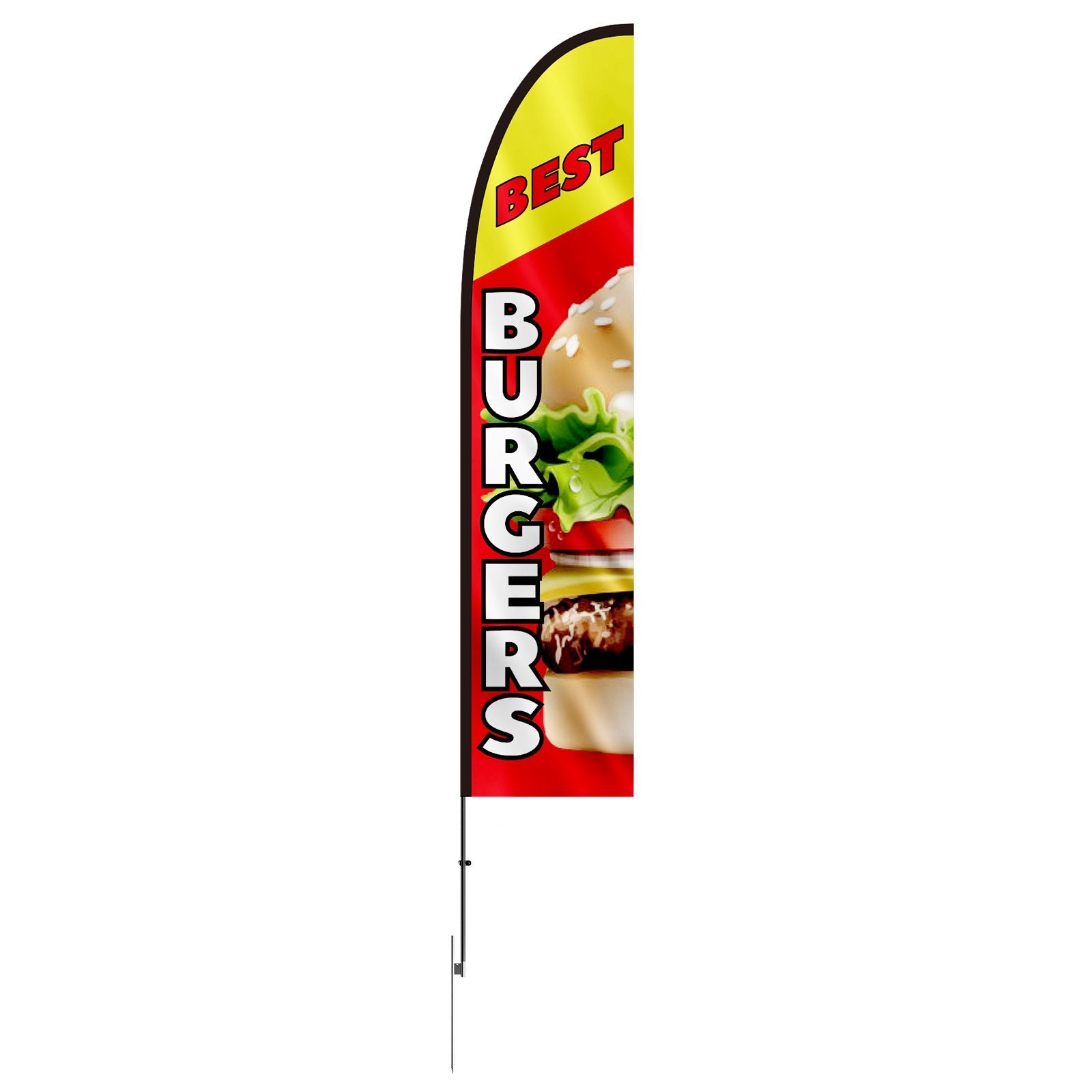 VEVOR Burger Restaurant Advertising Feather Flag Kit Swooper Flag Poles 16.3 FT 