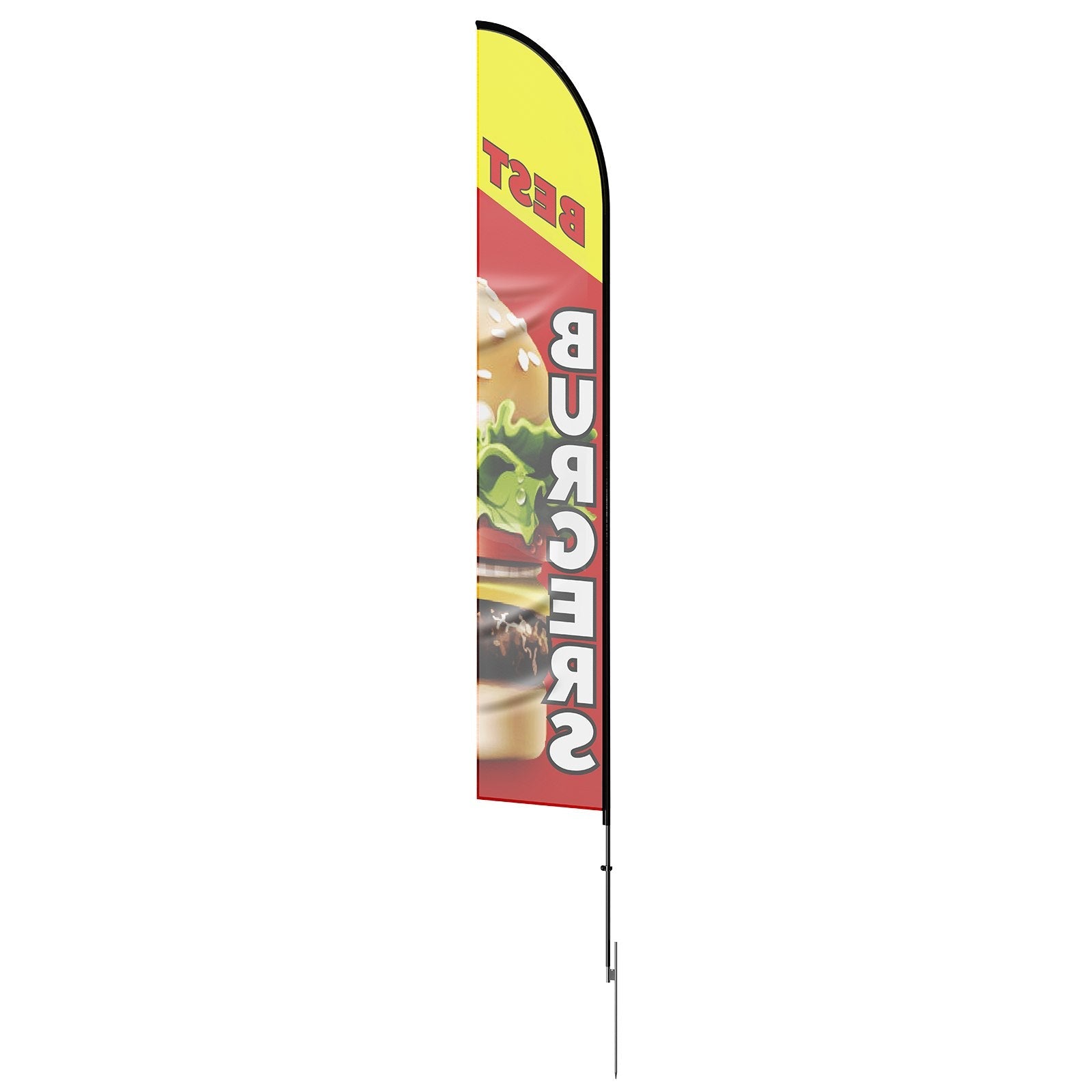 VEVOR Burger Restaurant Advertising Feather Flag Kit Swooper Flag Poles 16.3 FT 
