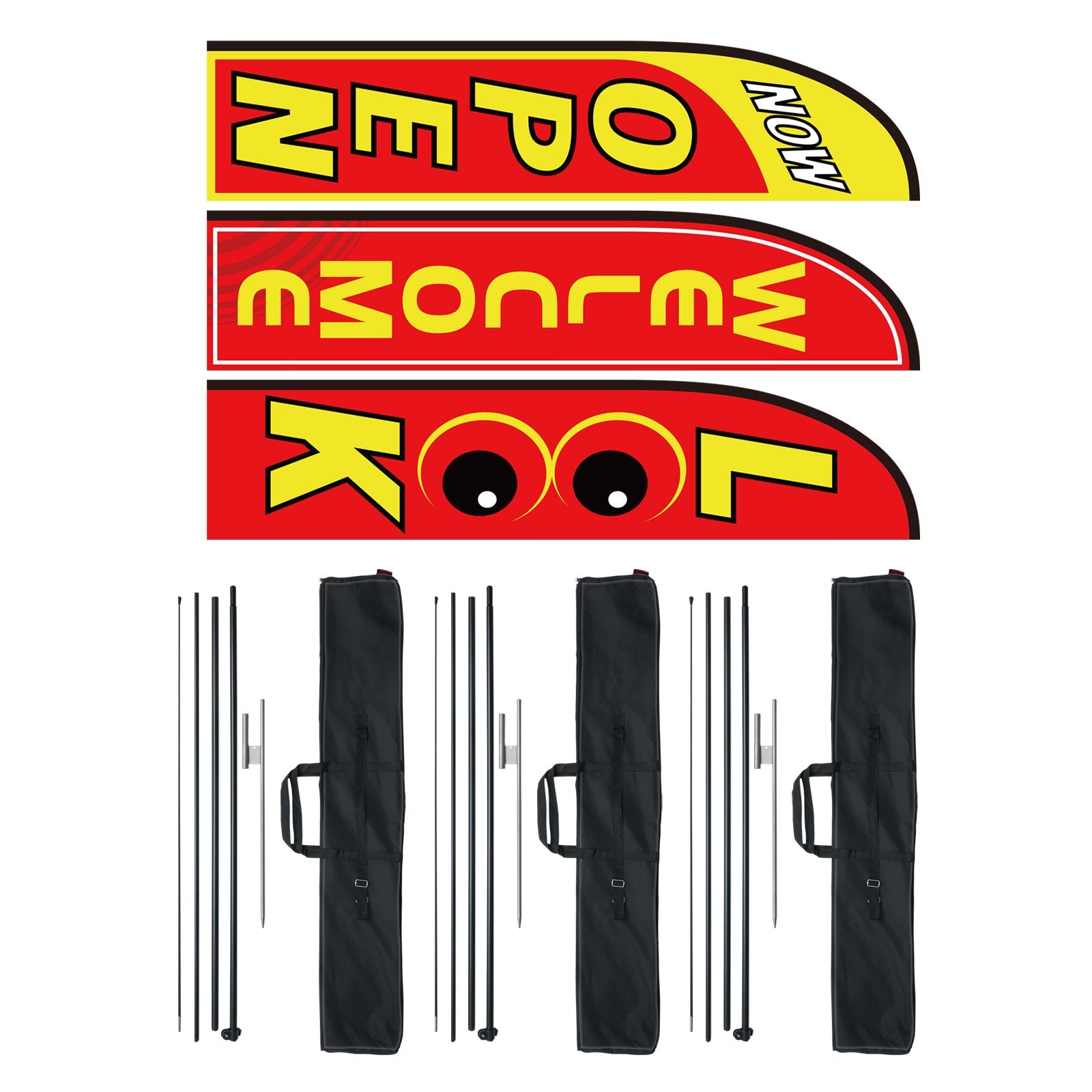 VEVOR Open Flags for Business Advertising Feather Flag Kit Open Look Welcome 