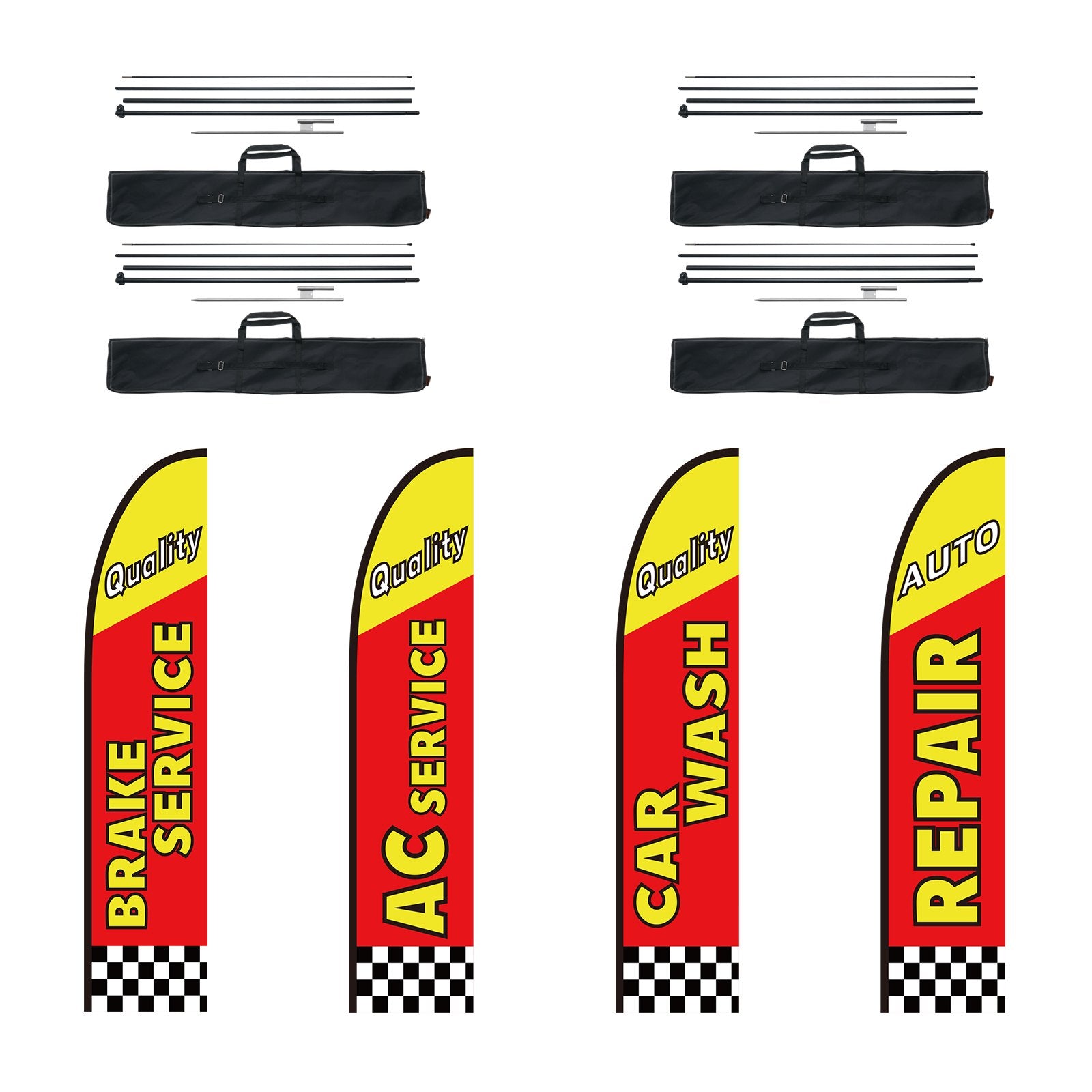 VEVOR Auto Repair Advertising Feather Flag Kit Swooper Flags and Poles 16.3 FT 