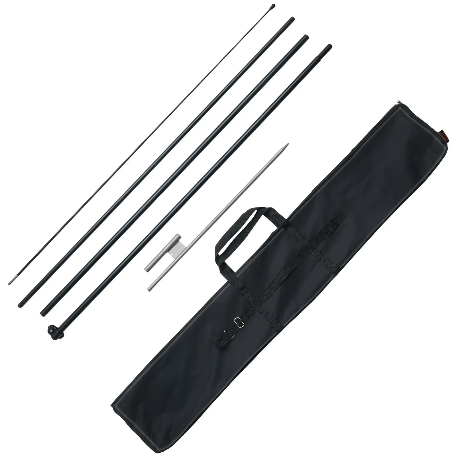VEVOR Feather Flag Pole Kit Swooper Flag Pole Set 16.3 ft with A Ground Stake