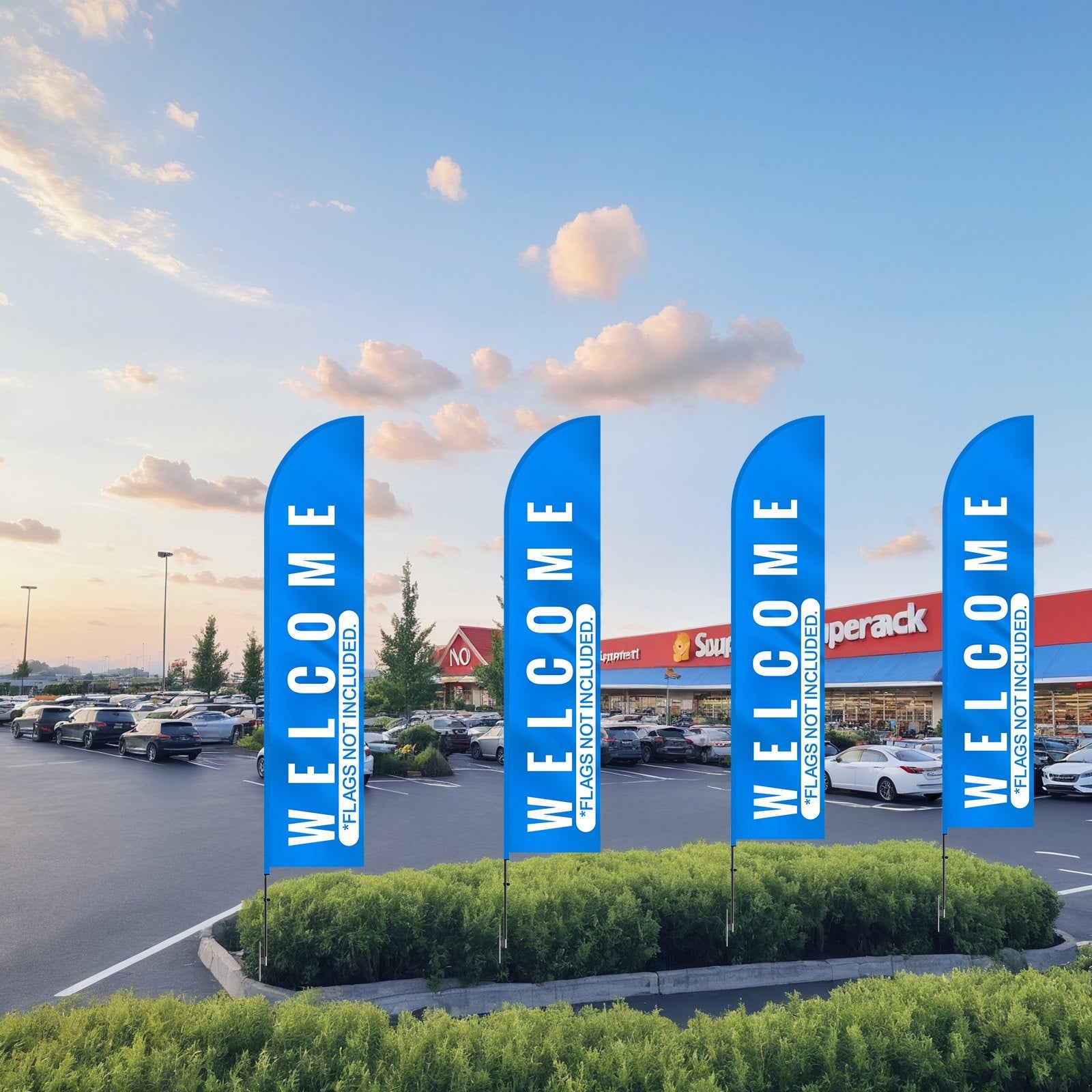 VEVOR Feather Flag Pole Kit 2 Packs Swooper Flag Pole 16.3 ft with Ground Stakes 