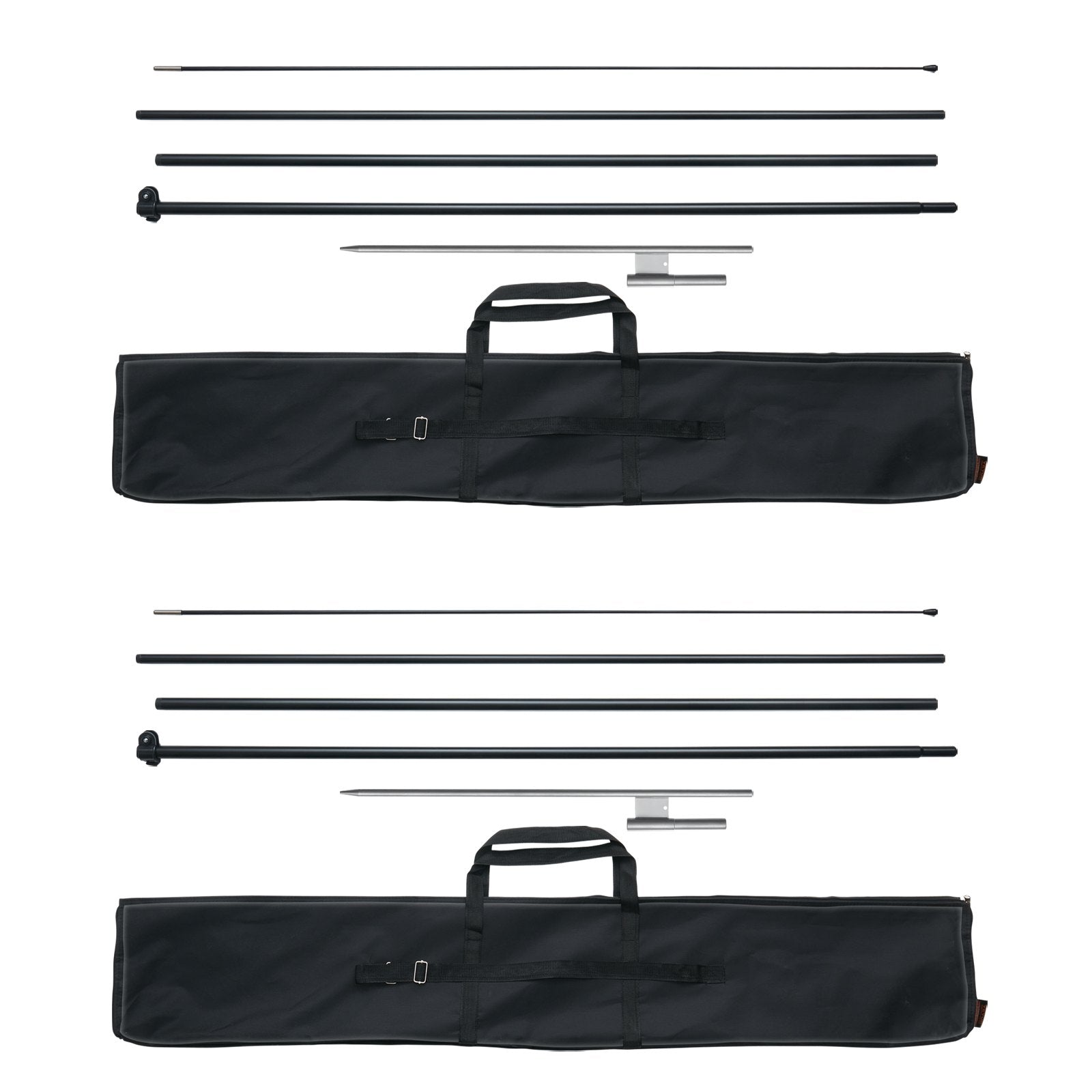 VEVOR Feather Flag Pole Kit 2 Packs Swooper Flag Pole 16.3 ft with Ground Stakes 