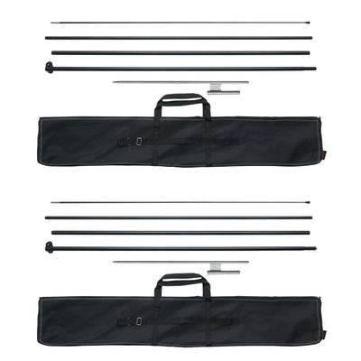 VEVOR Feather Flag Pole Kit 2 Packs Swooper Flag Pole 16.3 ft with Ground Stakes 