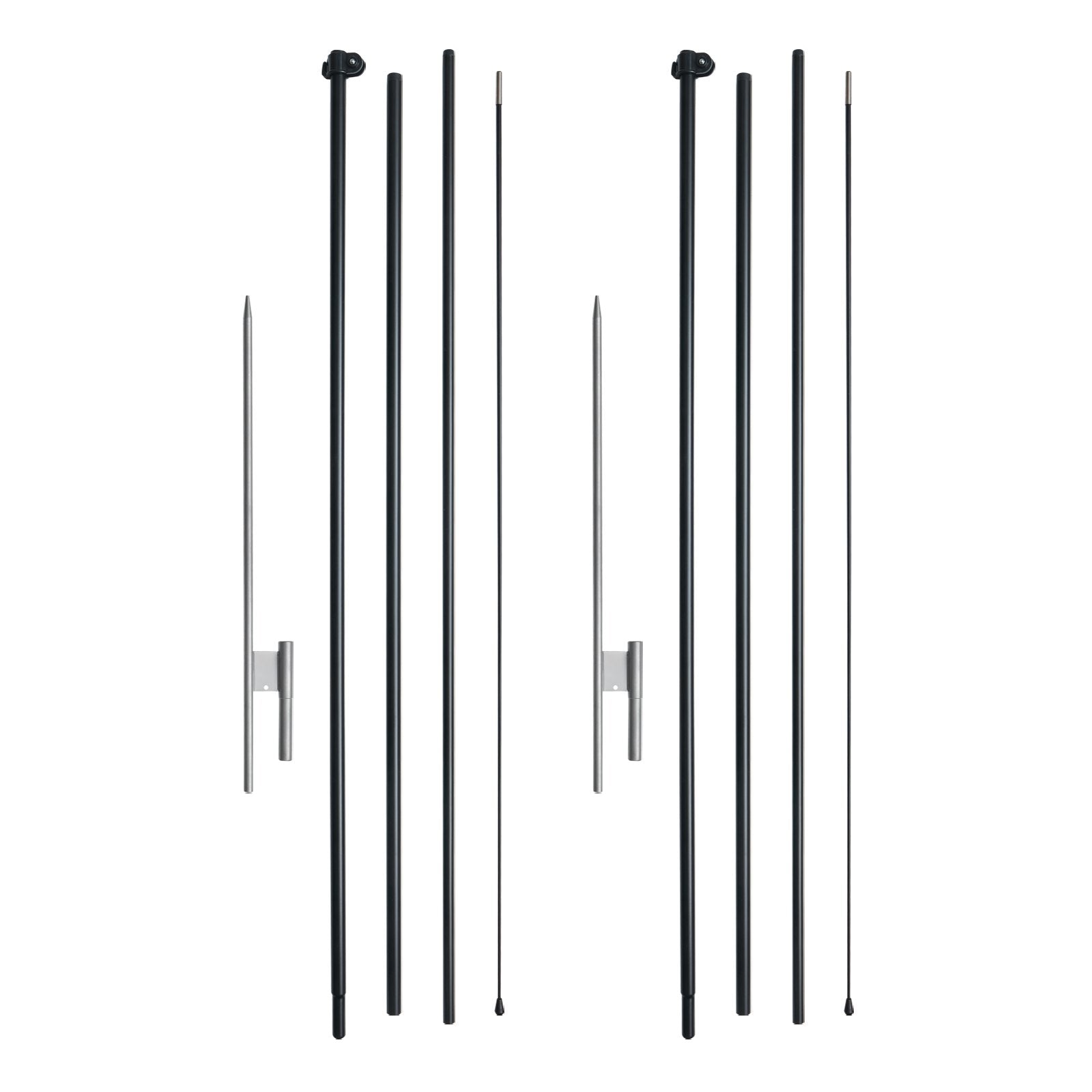VEVOR Feather Flag Pole Kit 2 Packs Swooper Flag Pole 16.3 ft with Ground Stakes 
