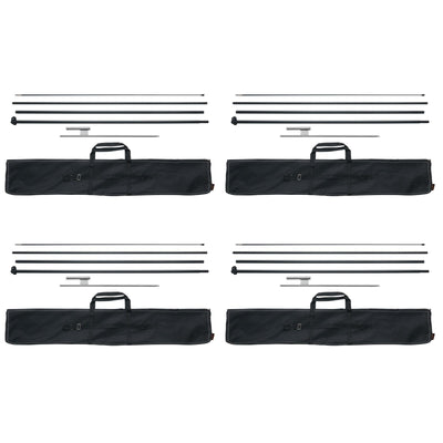 VEVOR Feather Flag Pole Kit 4 Packs Swooper Flag Pole 16.3 ft with Ground Stakes 