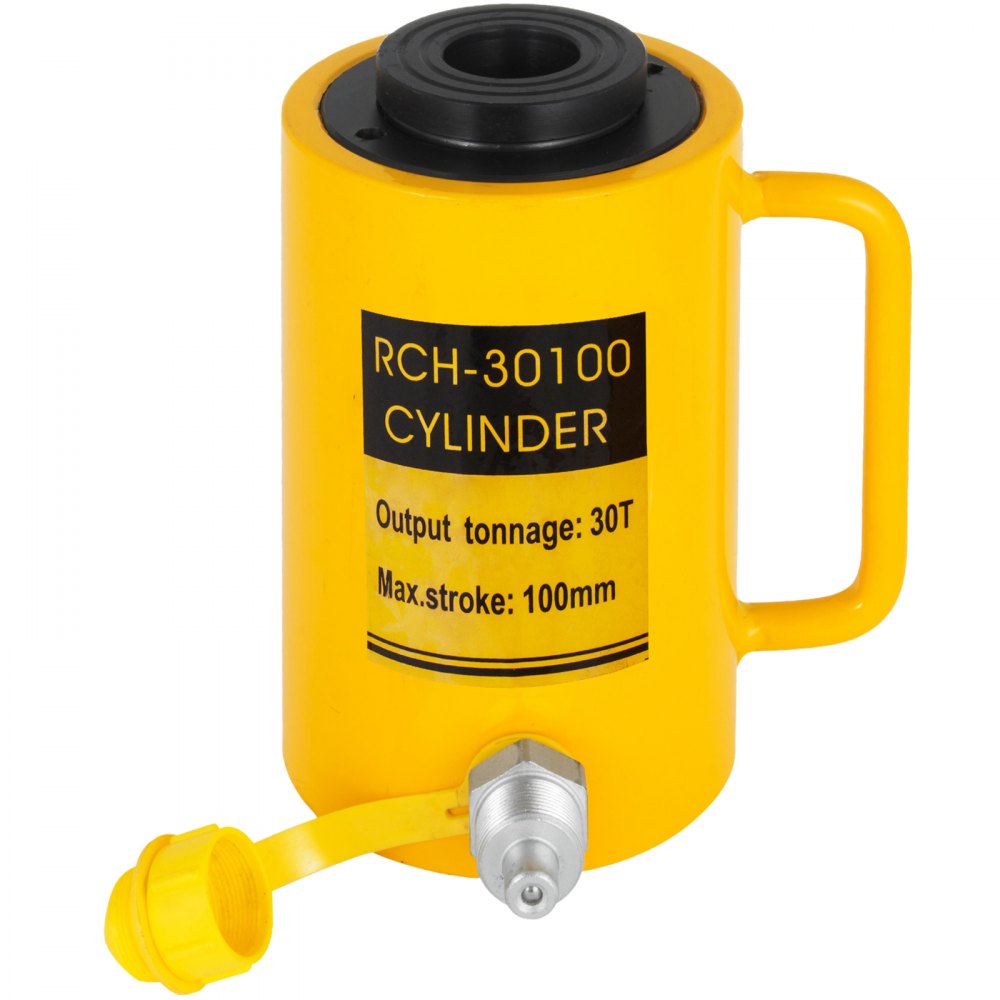 30ton 4"  100mm Stroke Hollow Hydraulic Cylinder Jack Straightening Metal Single Acting 