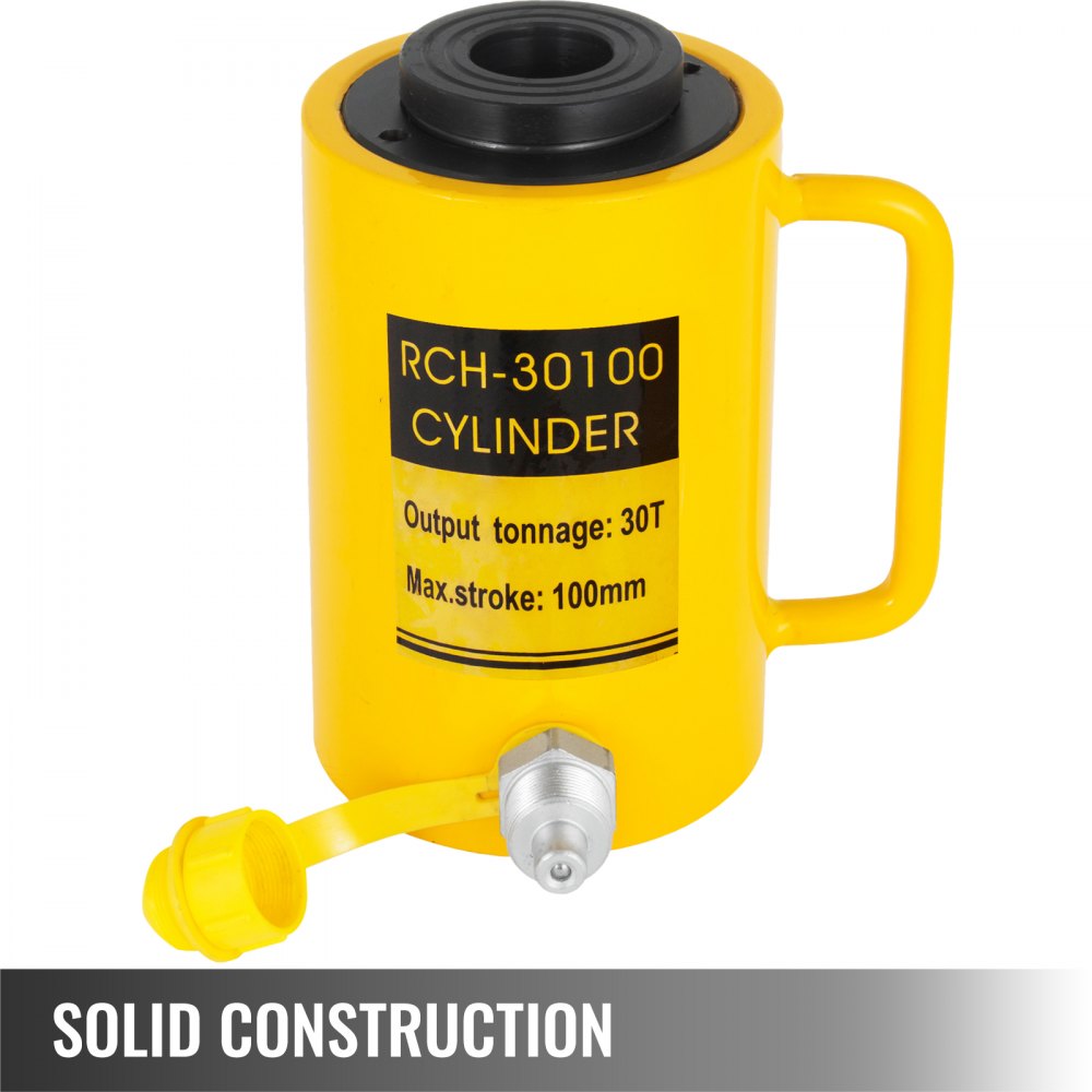 30ton 4"  100mm Stroke Hollow Hydraulic Cylinder Jack Straightening Metal Single Acting 