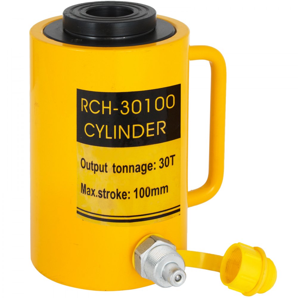 30ton 4"  100mm Stroke Hollow Hydraulic Cylinder Jack Straightening Metal Single Acting 