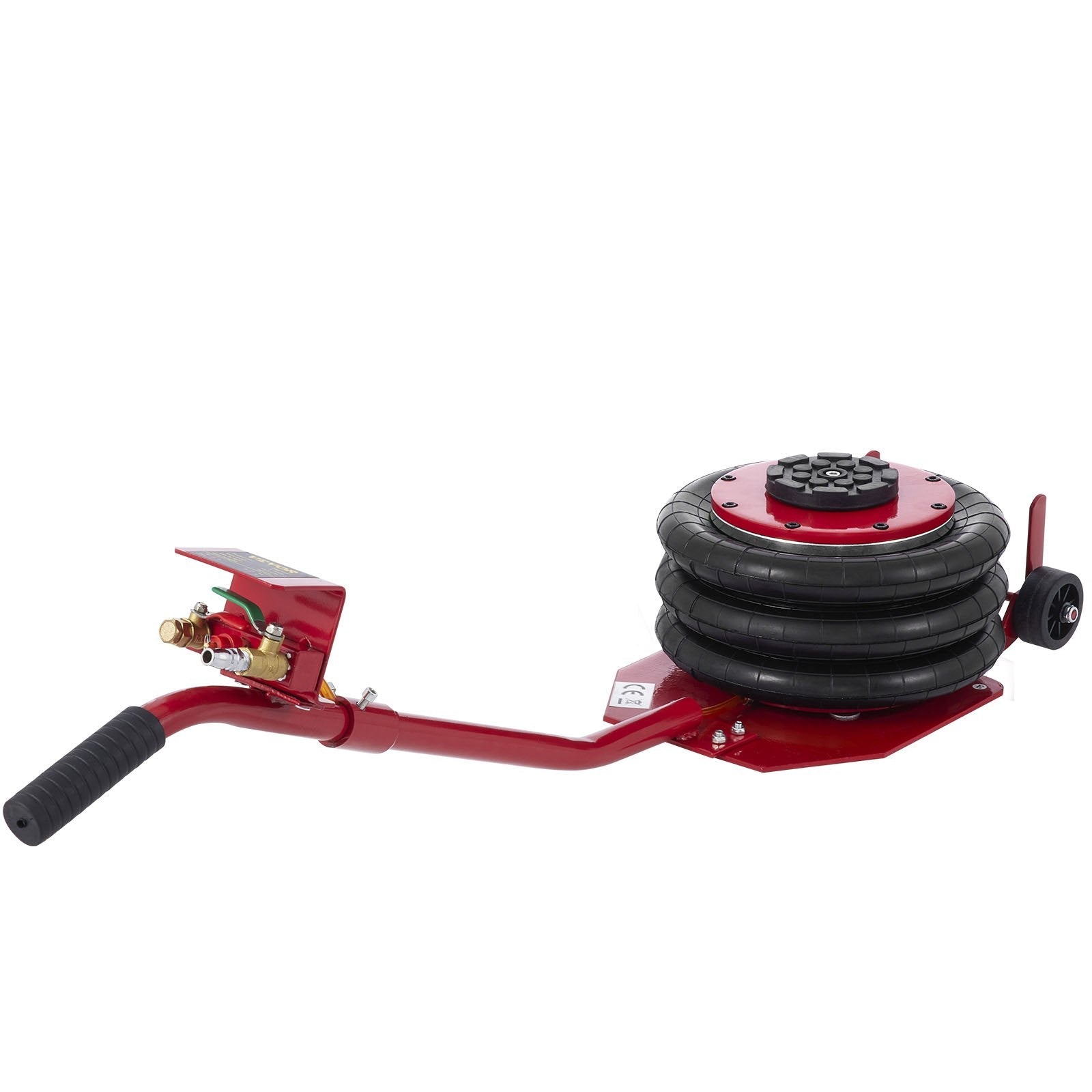 VEVOR Triple Bag Air Jack 3 Ton 6600lbs Pneumatic Car Jack Red Air Jack Portable Lifting Up to 16 Inch 