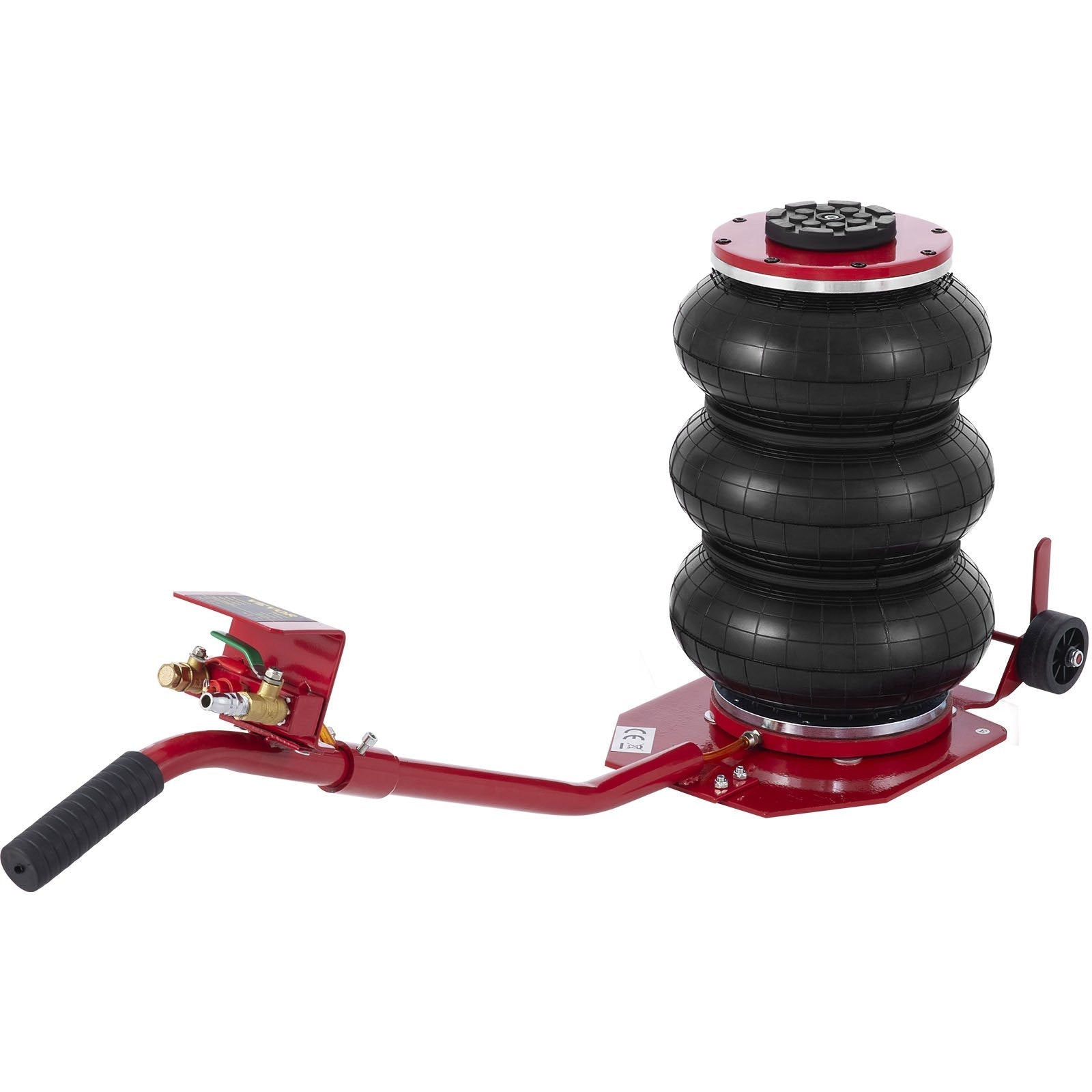 VEVOR Triple Bag Air Jack 3 Ton 6600lbs Pneumatic Car Jack Red Air Jack Portable Lifting Up to 16 Inch 