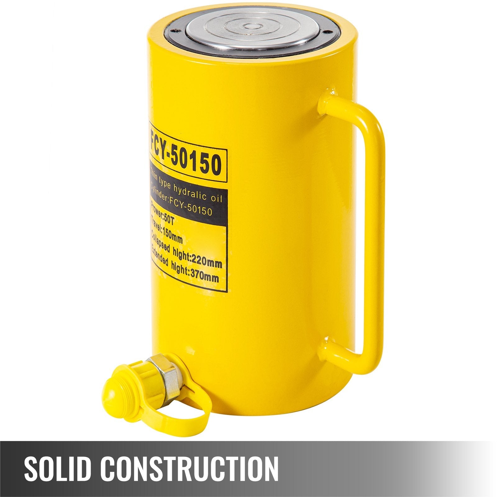 50 Tons 6'' Stroke Single Acting Hydraulic Cylinder Jack Ram Heavy Duty 