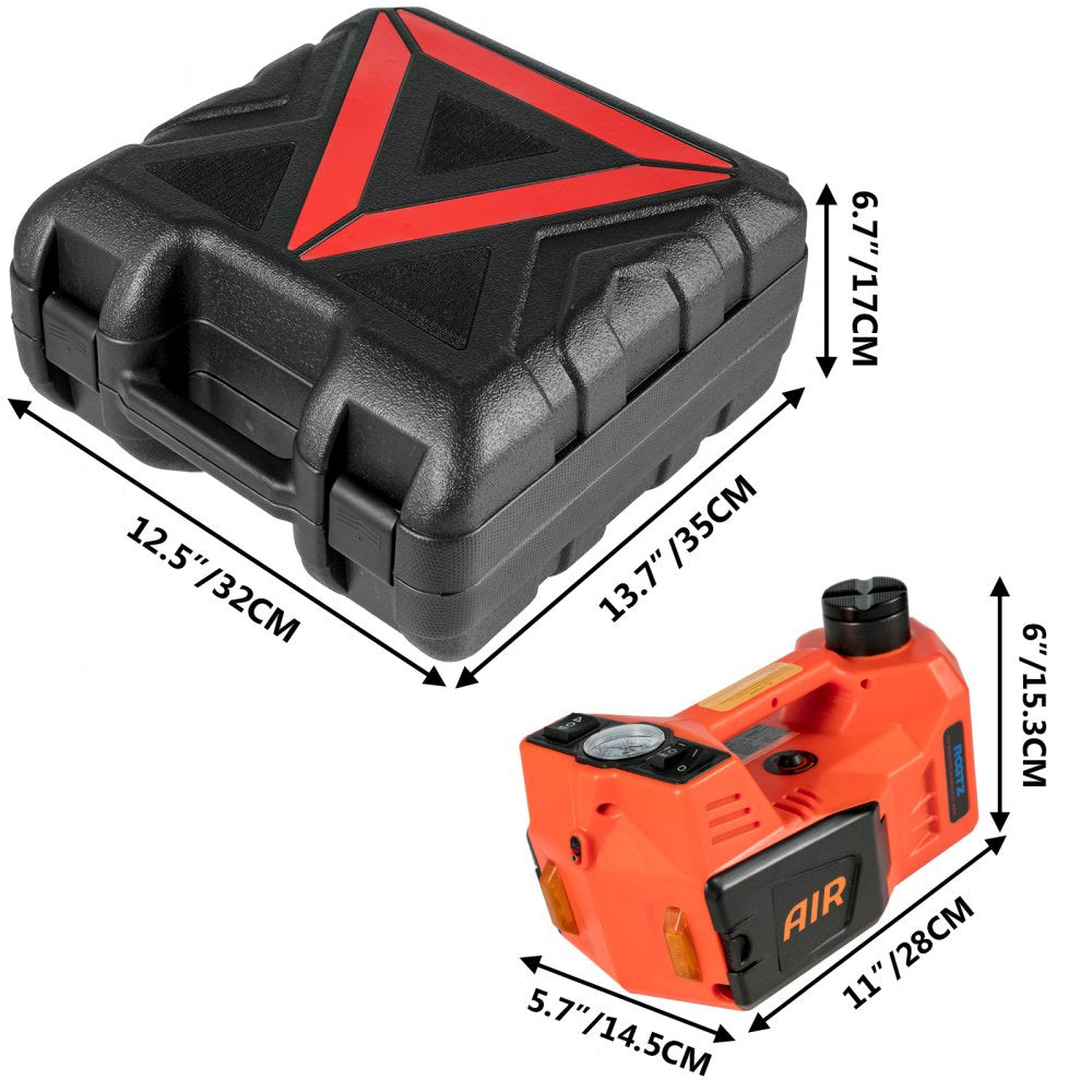 VEVOR Electric Scissor Jack 5T 12V DC with Electric Impact Wrench, All in One Electric Car Jack 11023lb, with LED Flashlight for Vehicle Repairing and Tire Replacing Portable Tool Case 