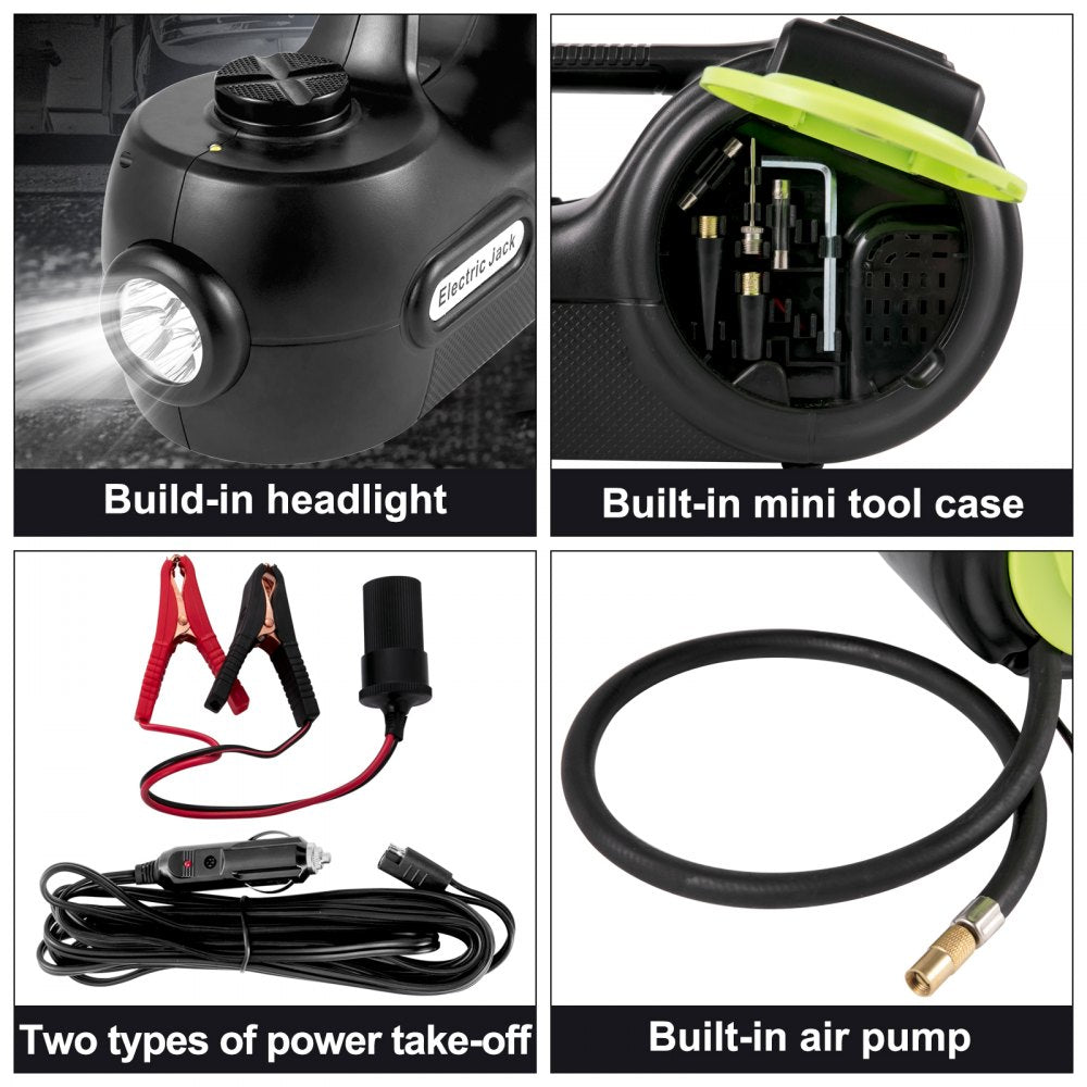 VEVOR Electric Car Jack 5 Ton Car Jack Hydraulic, Electric Floor Jack with Electric Impact Wrench, LED Light Hydraulic Jack Car Repair Tool, 155-530mm Lifting Range for SUV MPV Sedan Truck Repair 